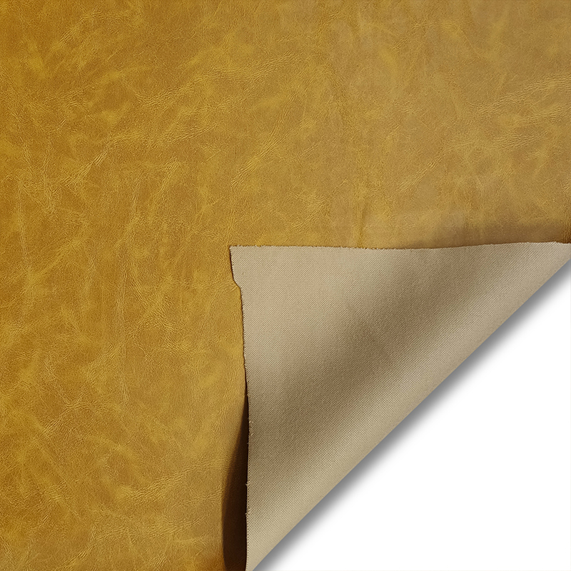 Ritaglio Finta Pelle Effetto Invecchiato Senape 100x140 cm