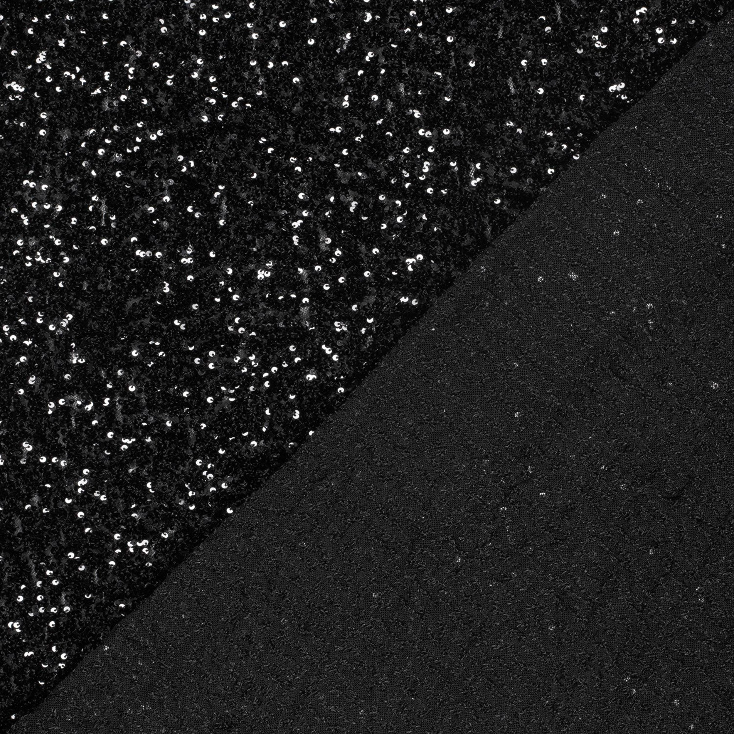 Paillettes su Tulle Elasticizzato Nero Image