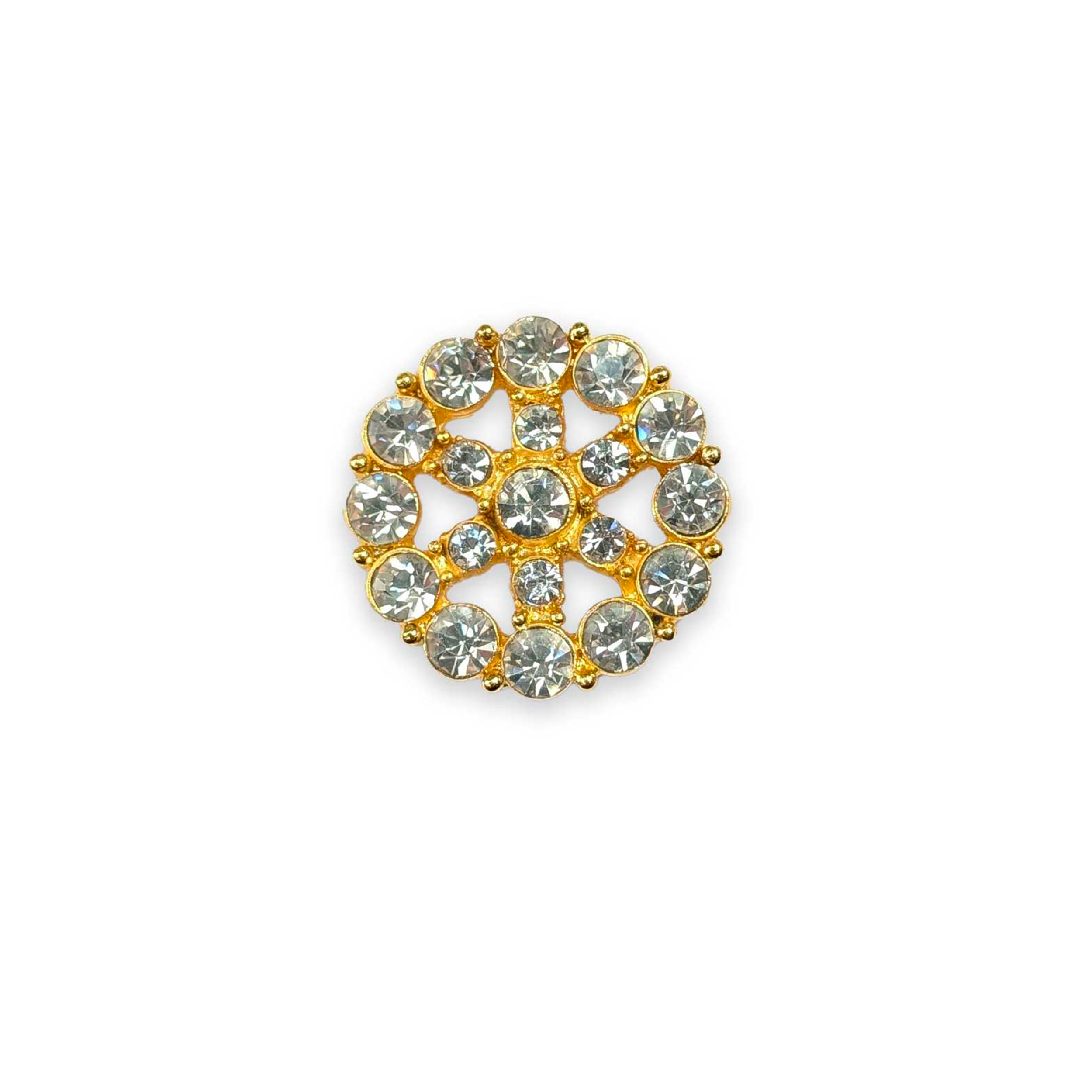 Bottone Gioiello Grande Oro e Strass Giada Image