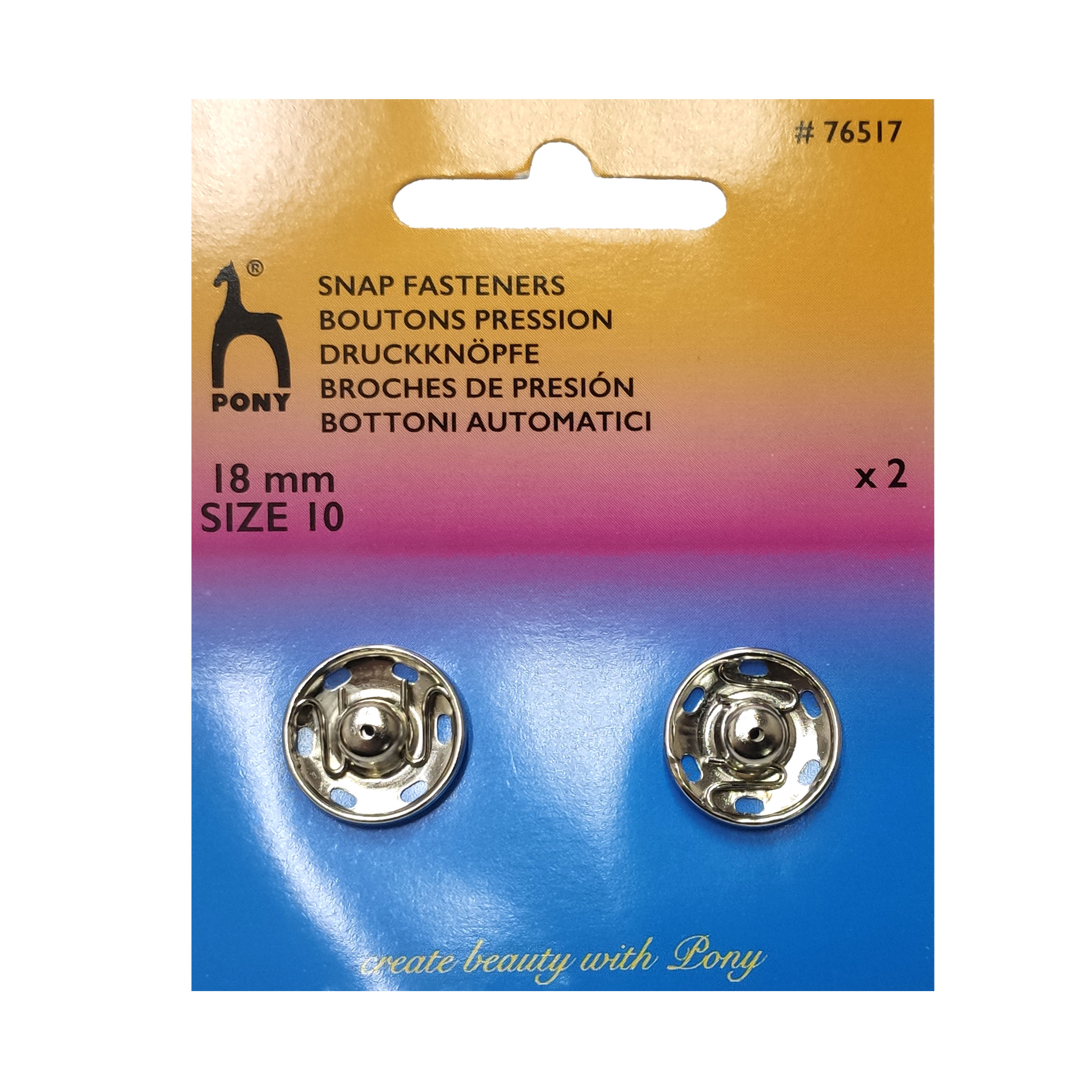 Bottoni Automatici Pony Argento 18 mm
