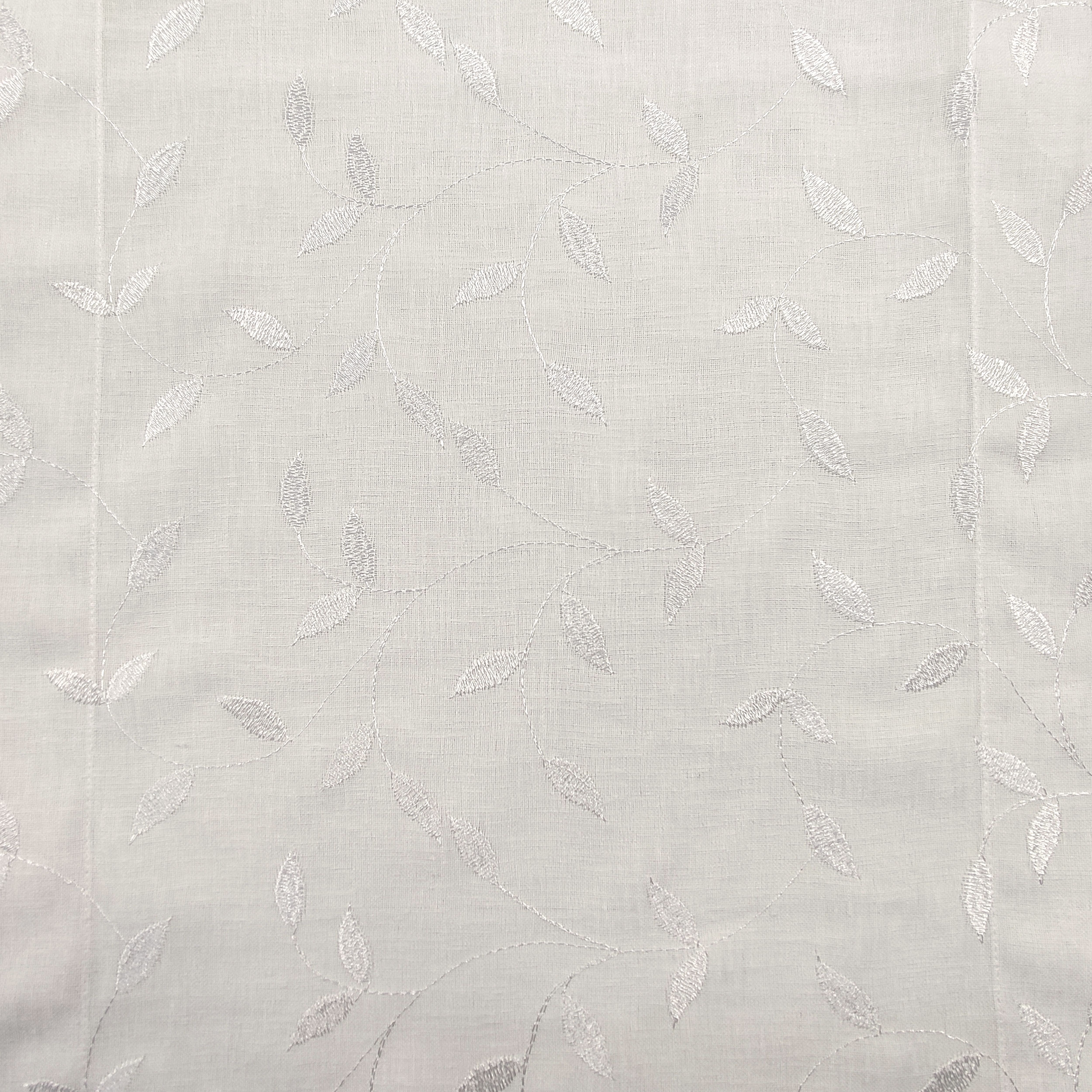 Tessuto Tendino Foglie Eleganti - Bianco