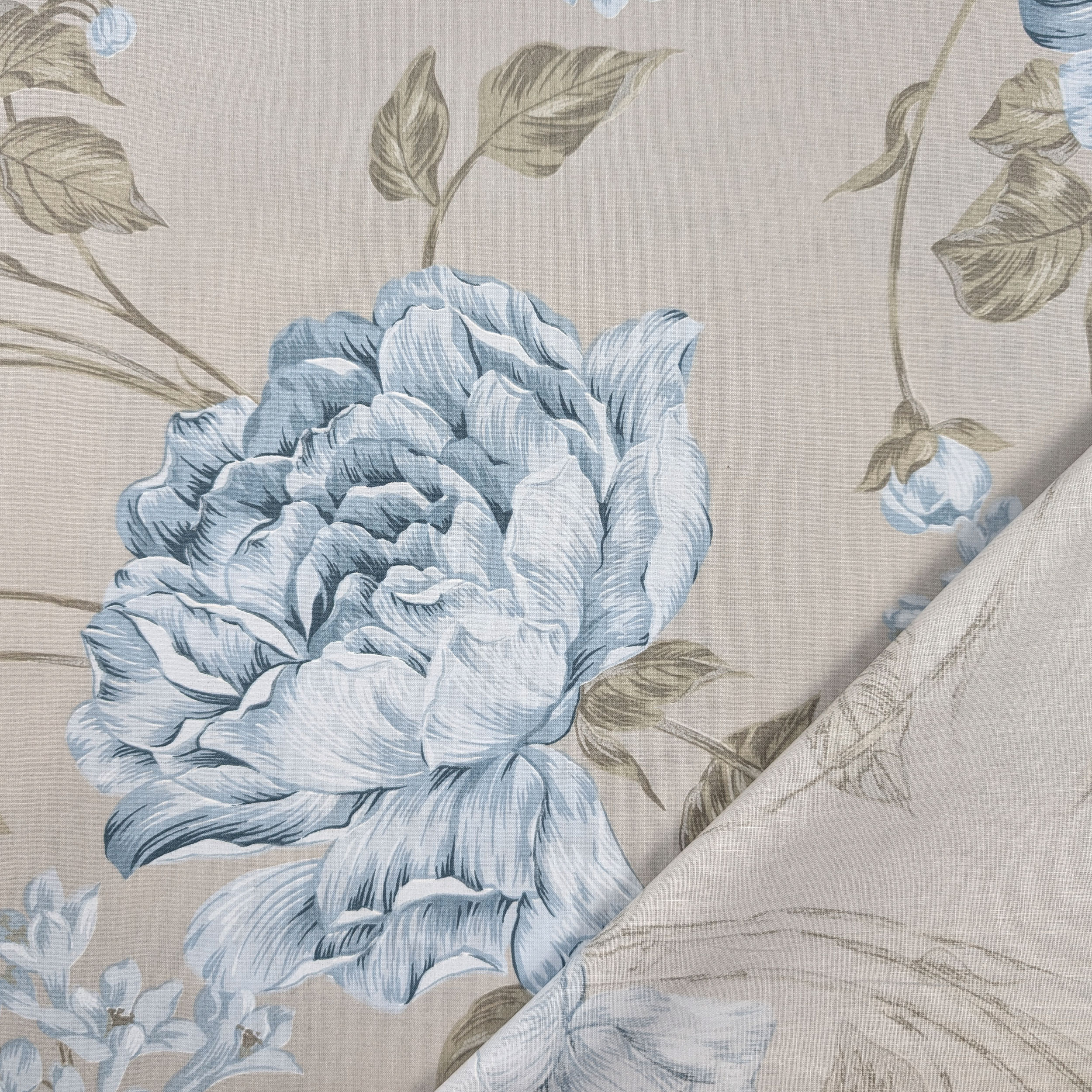 Lenzuolo di Cotone Fiori Blu Image