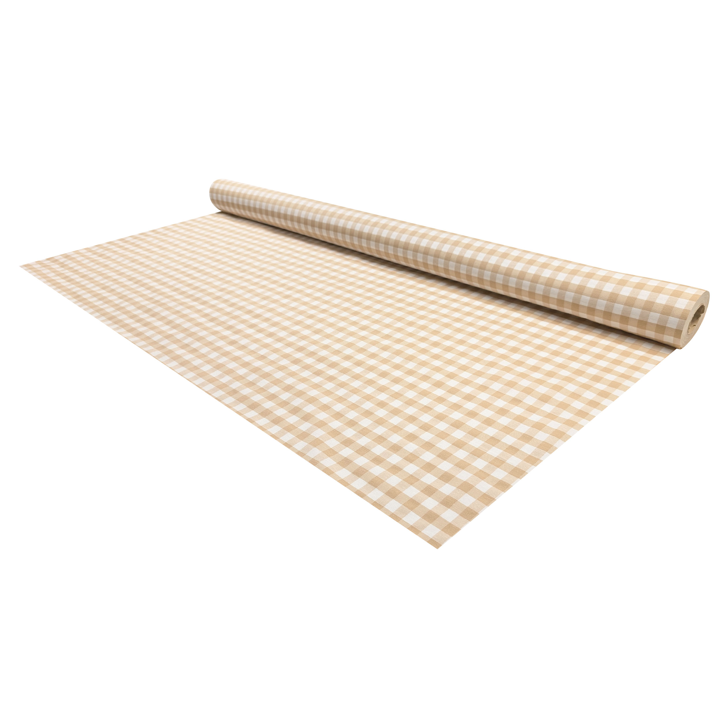 Tessuto per Tovaglia Resinata Quadretti Beige Image