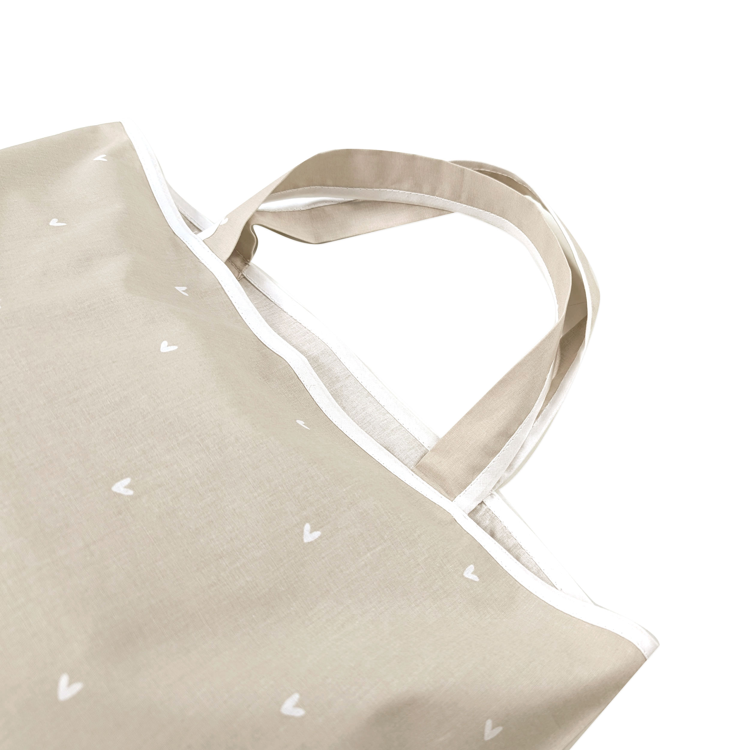 Borsa Porta Sacco Nanna Cuoricini Sfondo Beige Image