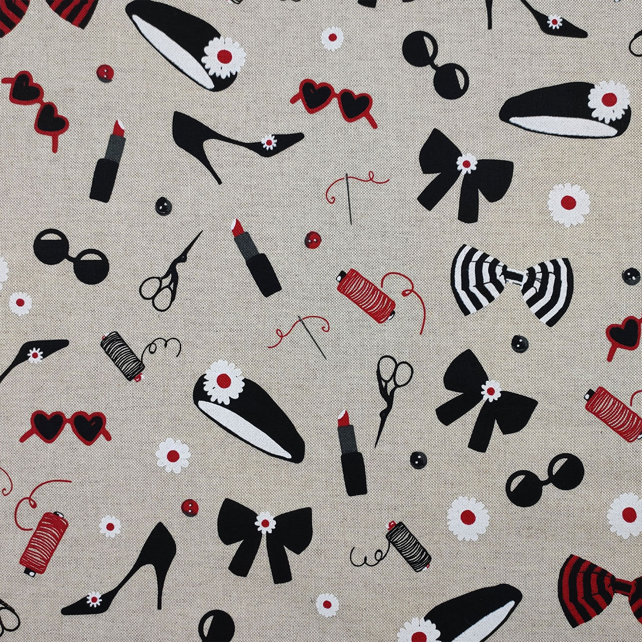 Ritaglio Tessuto Misto Cotone Moda Parigina 50x140 cm Image