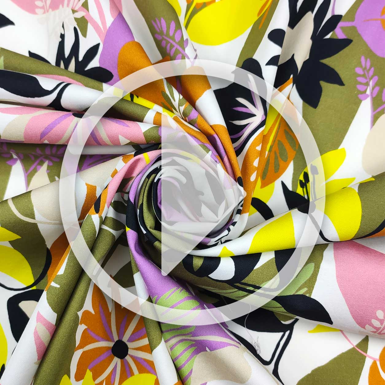 Cotone fiori e foglie tropicali