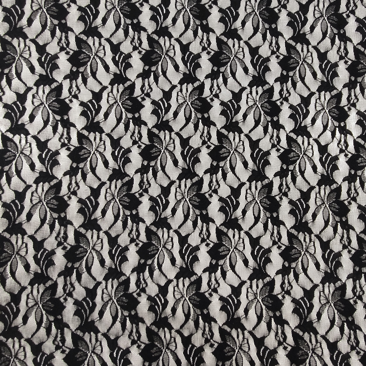 Tessuto Pizzo Nero Elasticizzato
