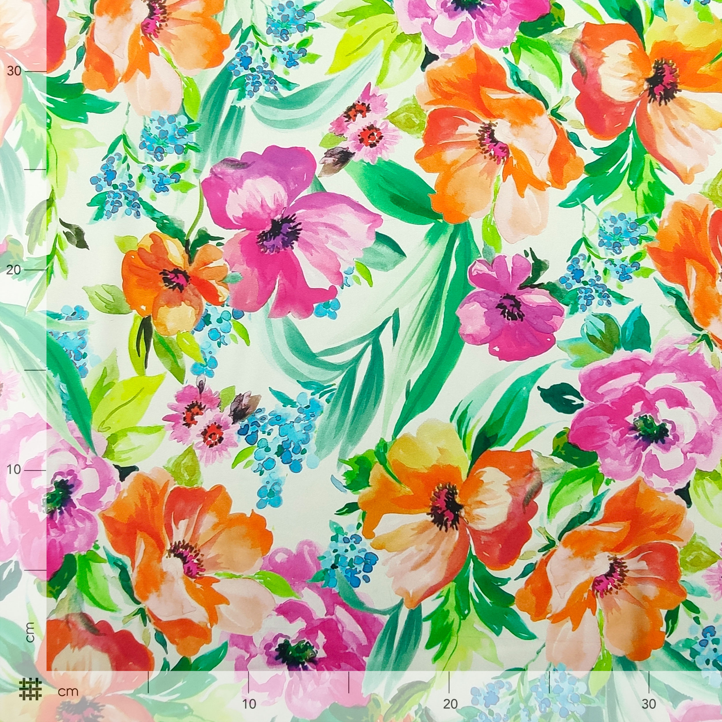 Raso Moda Fiori Colorati Image