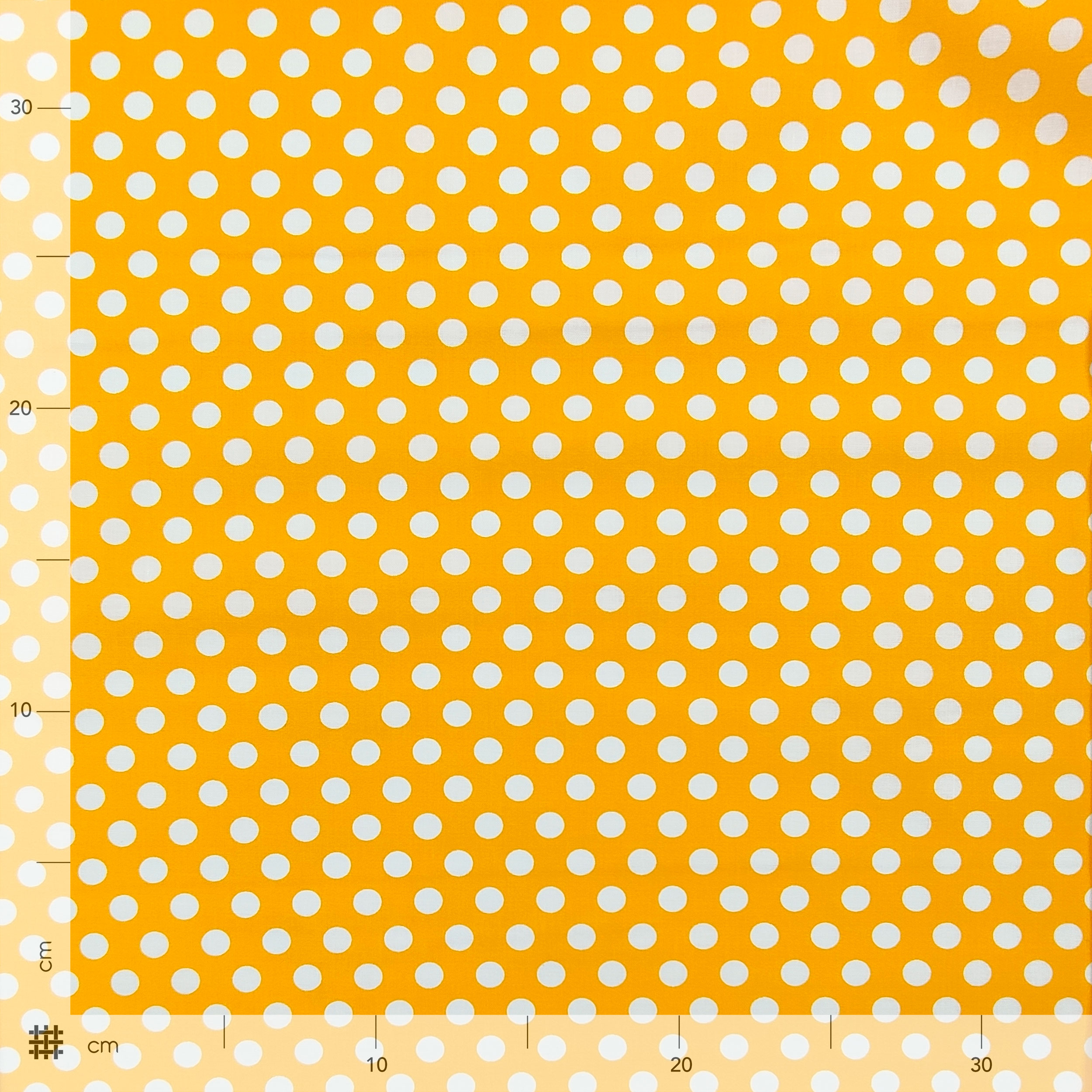 Tessuto Cotone Giallo a Pois Grandi Image