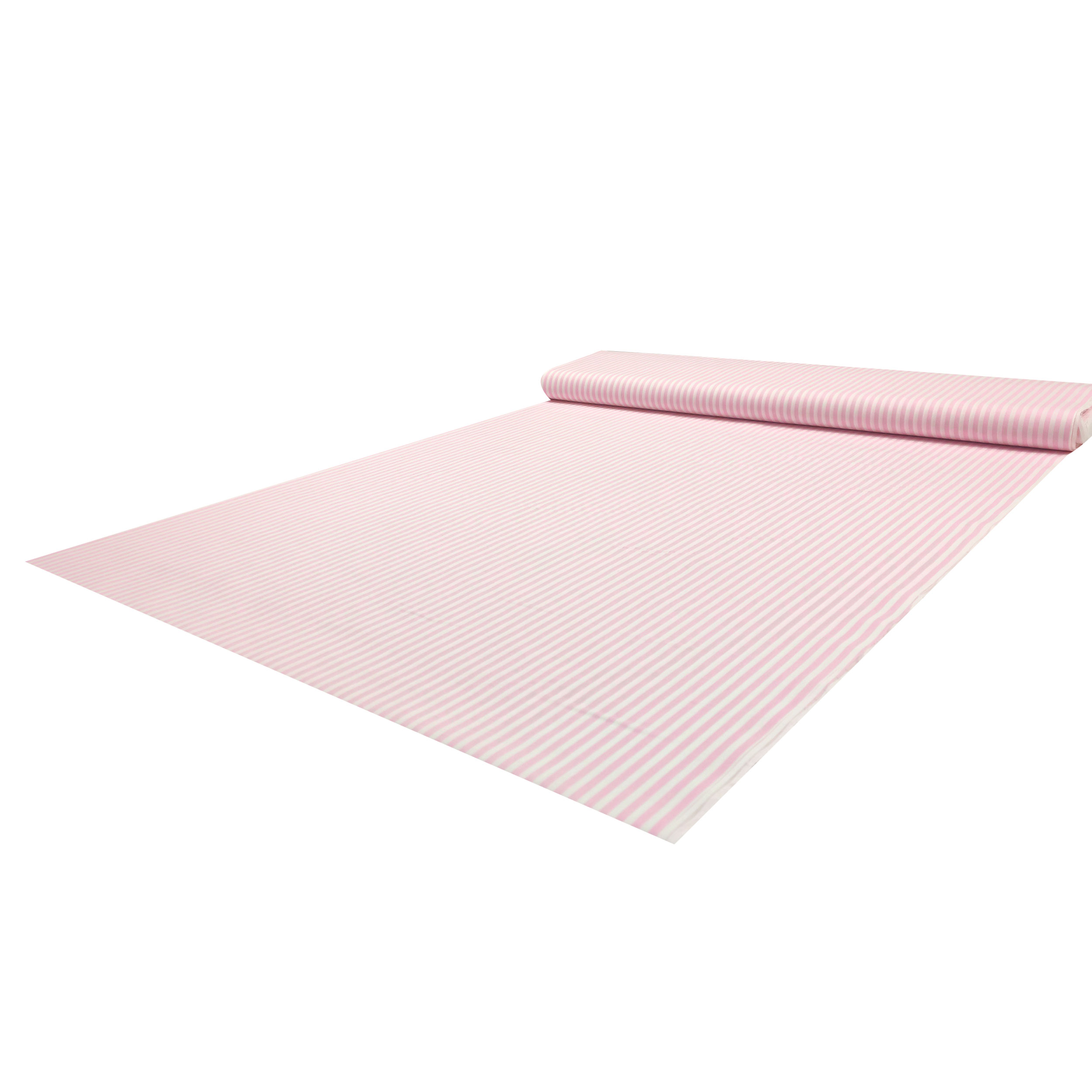tessuto cotone righe rosa chiaro