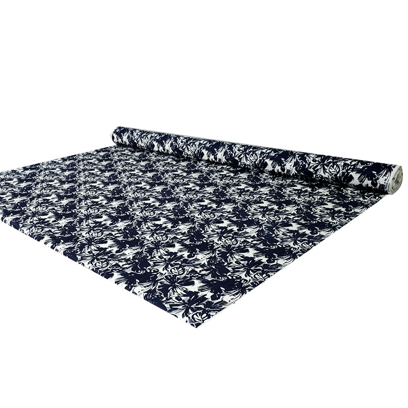Tessuto Cotone Elasticizzato Moda Bianco e Blu