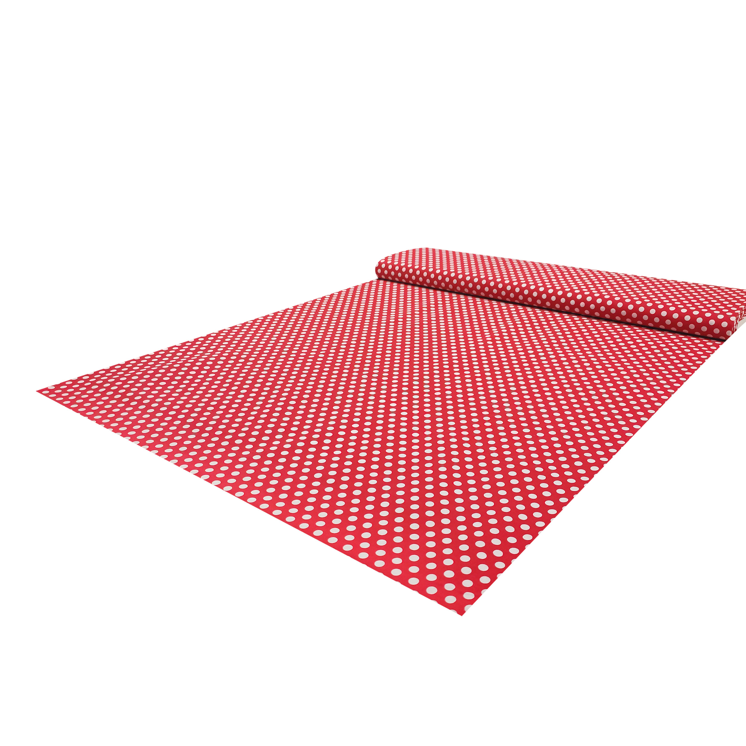 Tessuto Cotone Rosso a Pois Grandi Image