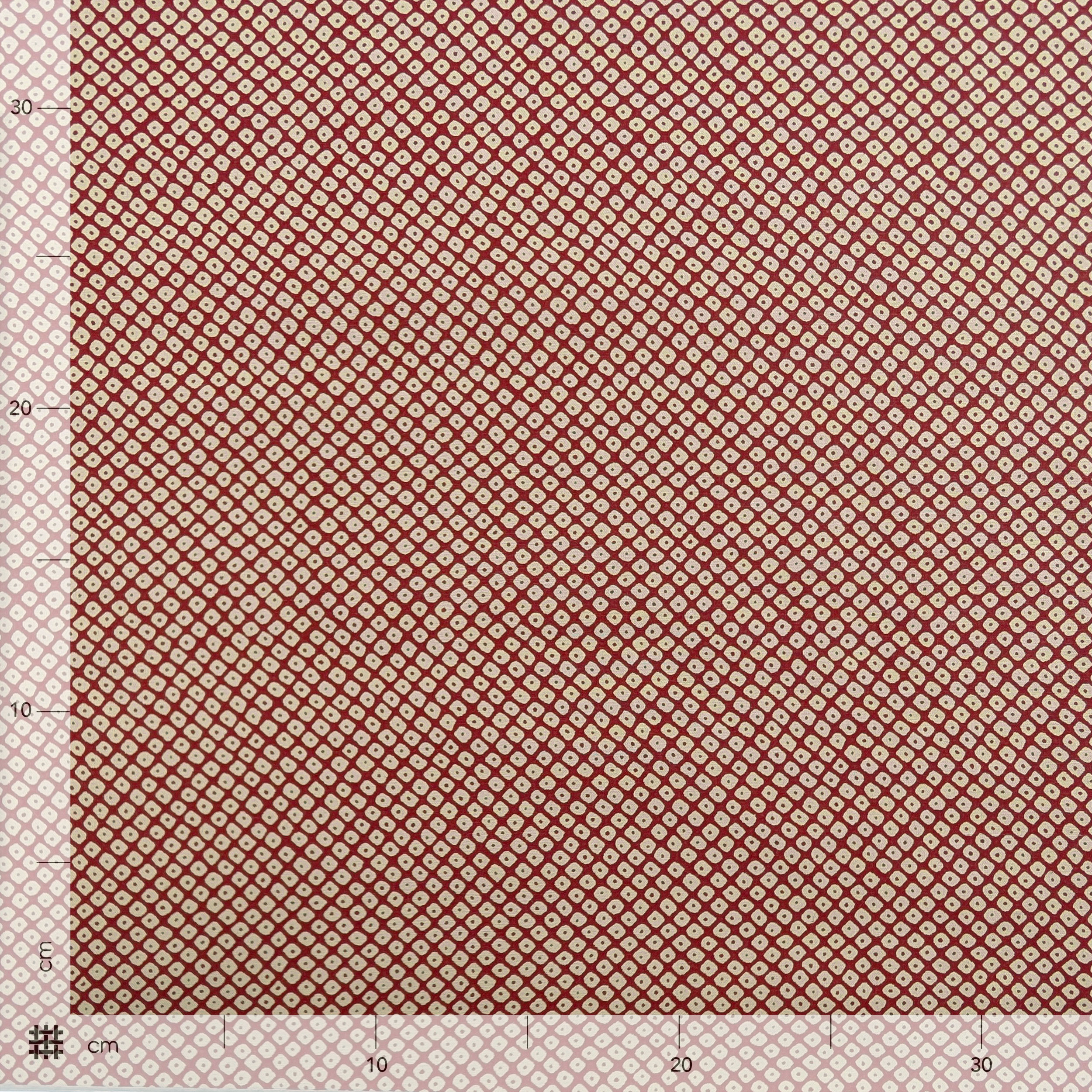 Popeline Cotone Bordeaux con Rombi Astratti Image