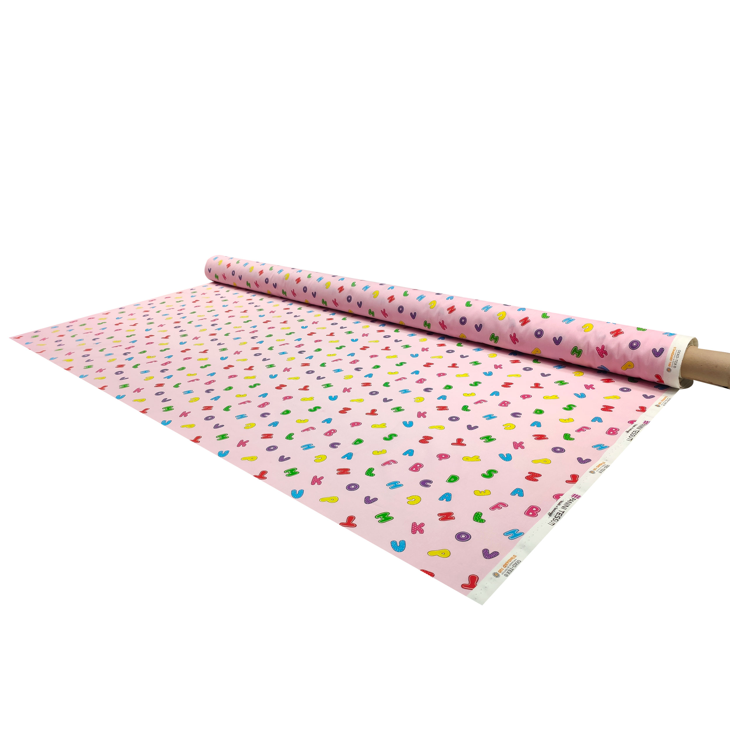 Tessuto Cotone Alfabeto Sfondo Rosa Image