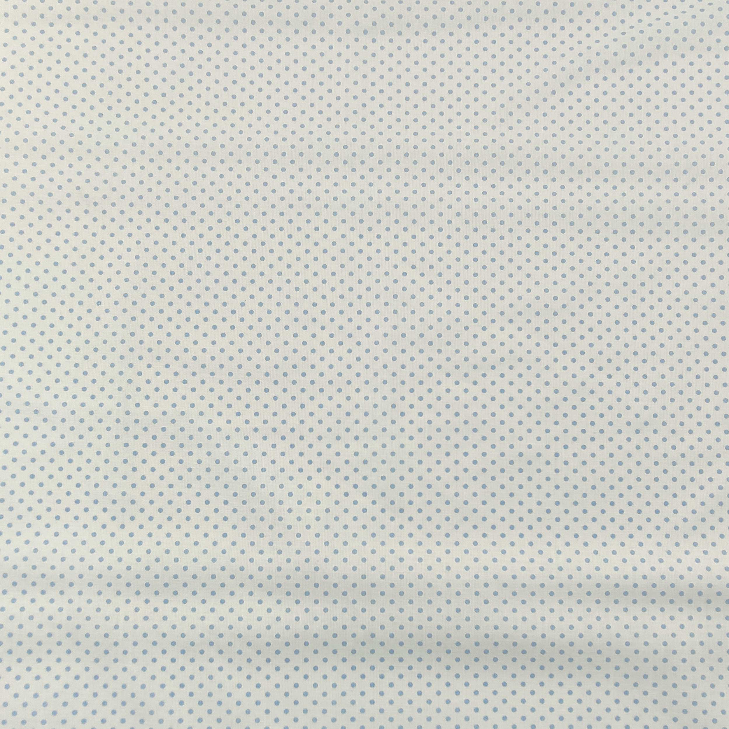 Tessuto Cotone a Pois Azzurri Image