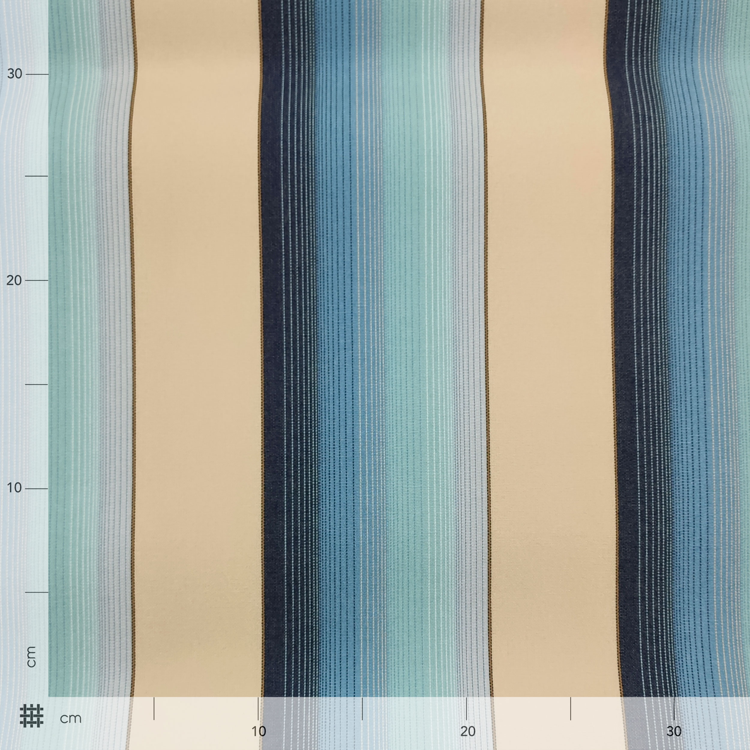 Ritaglio Tessuto Esterno da Sole Riga Sfumata Blu 190x200 cm Image