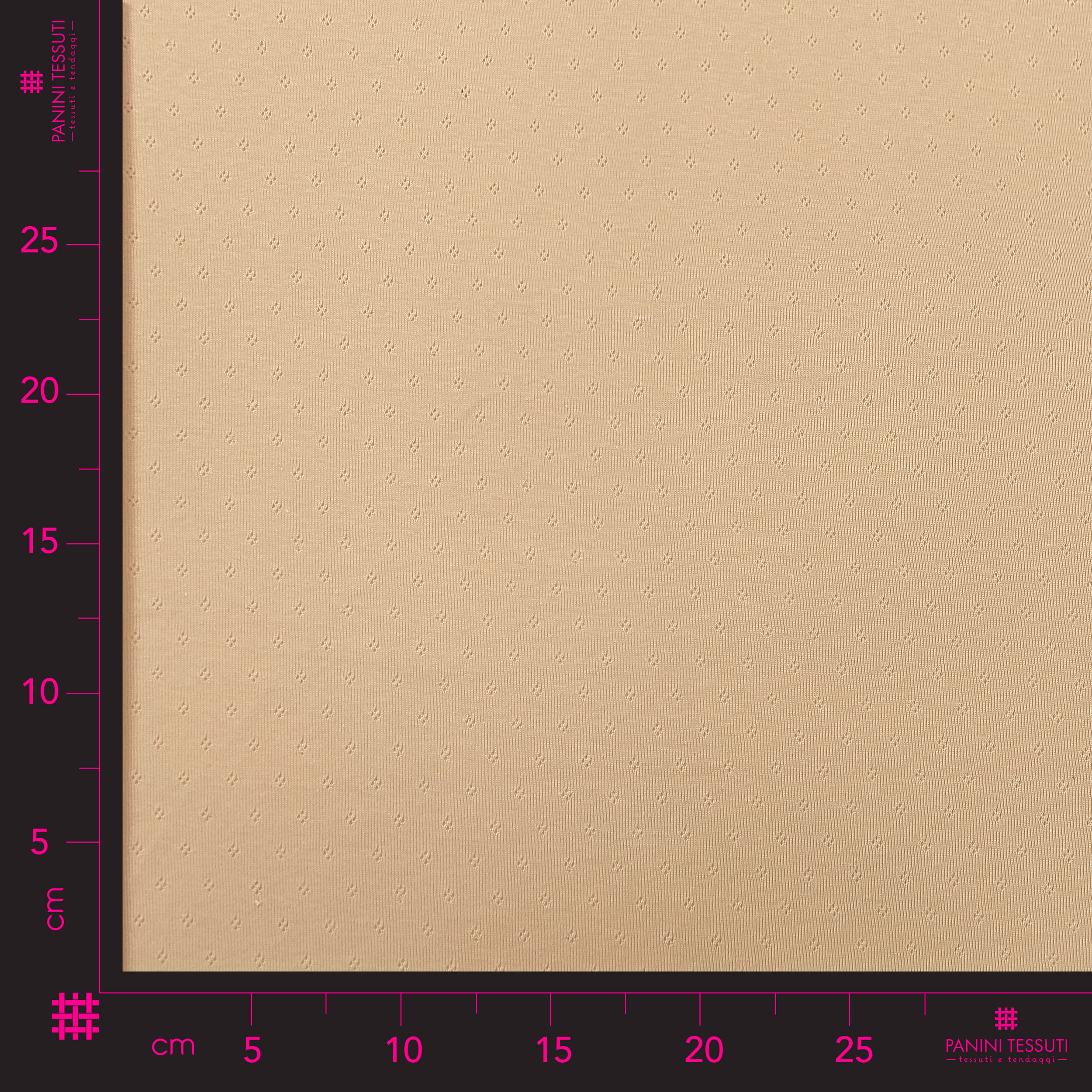 Jersey Cotone Fiori Traforati su Sfondo Beige Chiaro