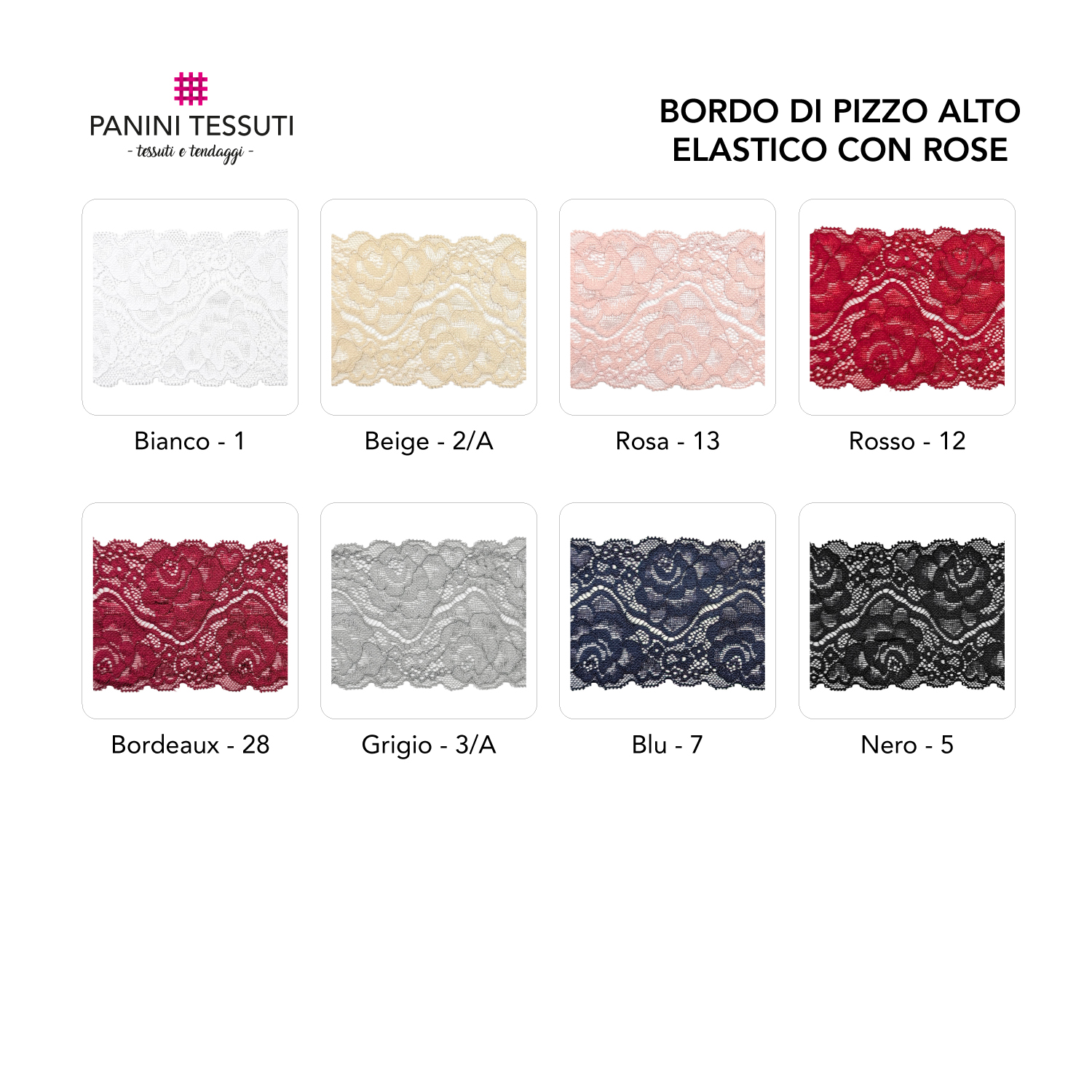 Bordo di Pizzo Alto Elastico con Rose Image