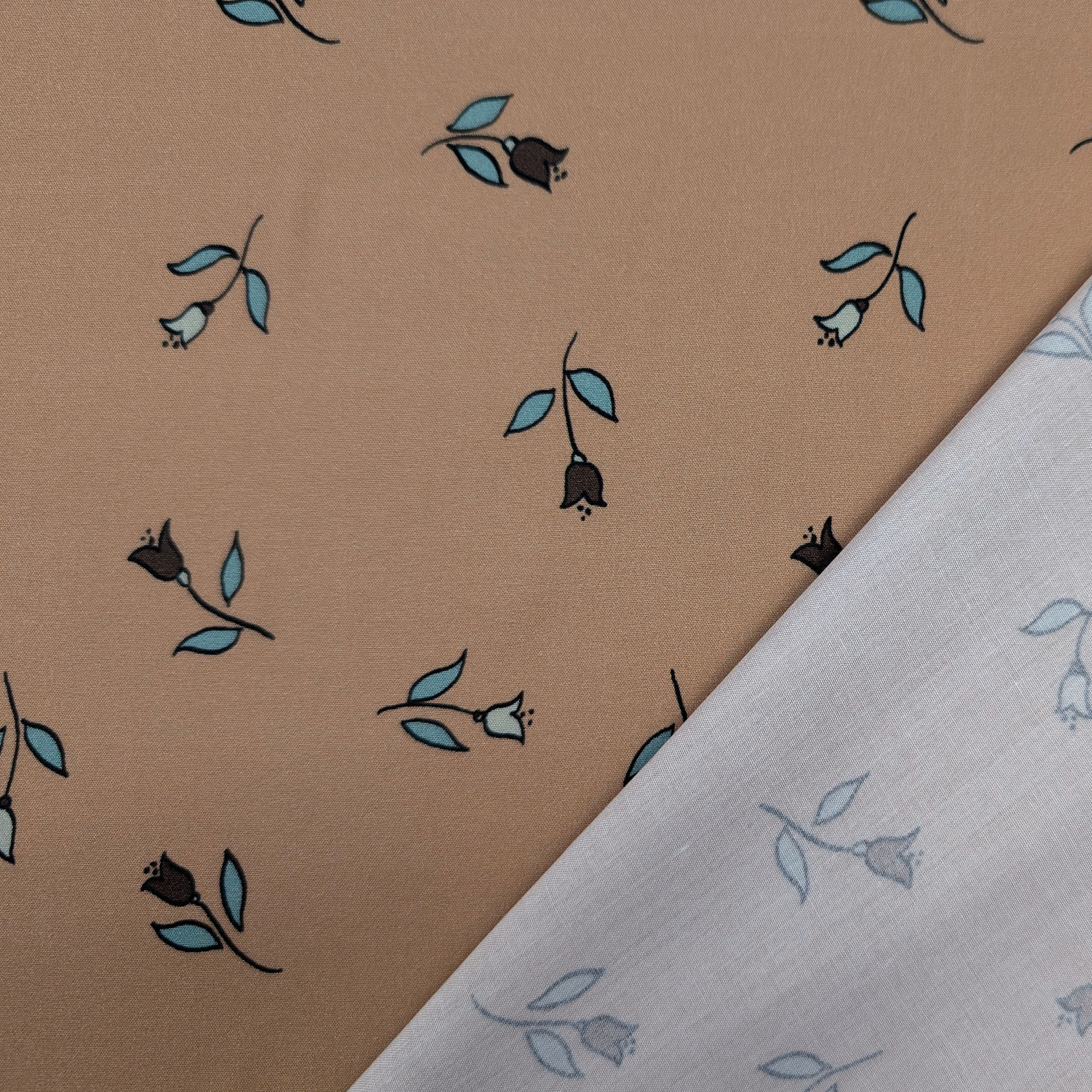Viscosa Fiori Sfondo Beige Scuro Image