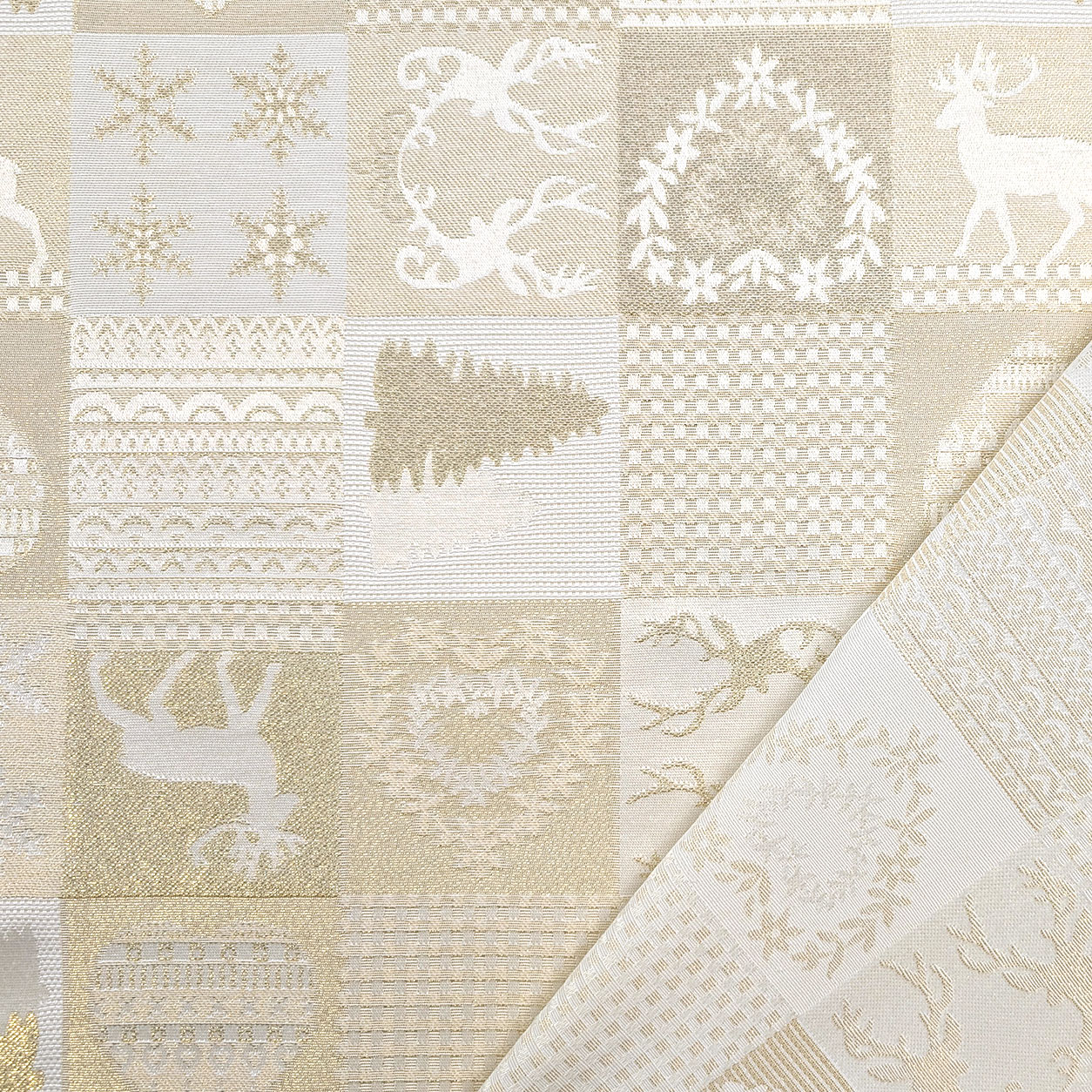 Jacquard Patchwork Natalizio Oro Lurex Image