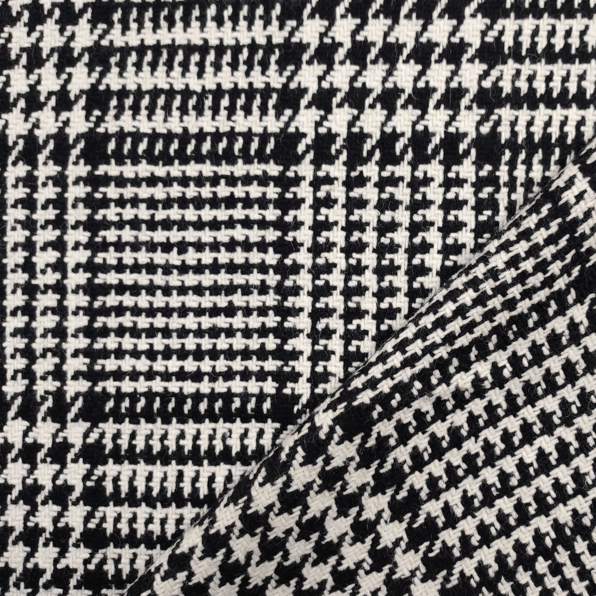 Tartan Misto Cotone Pied de Poule Nero e Bianco