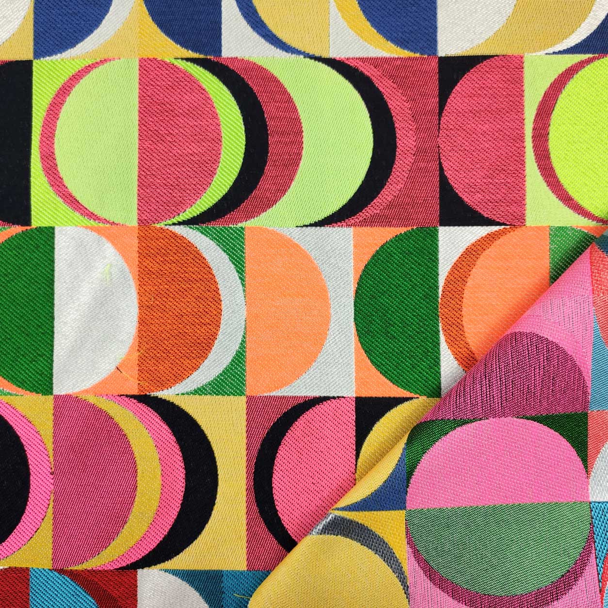 Tessuto Gobelin Fantasia Pop Art Toni Fluo