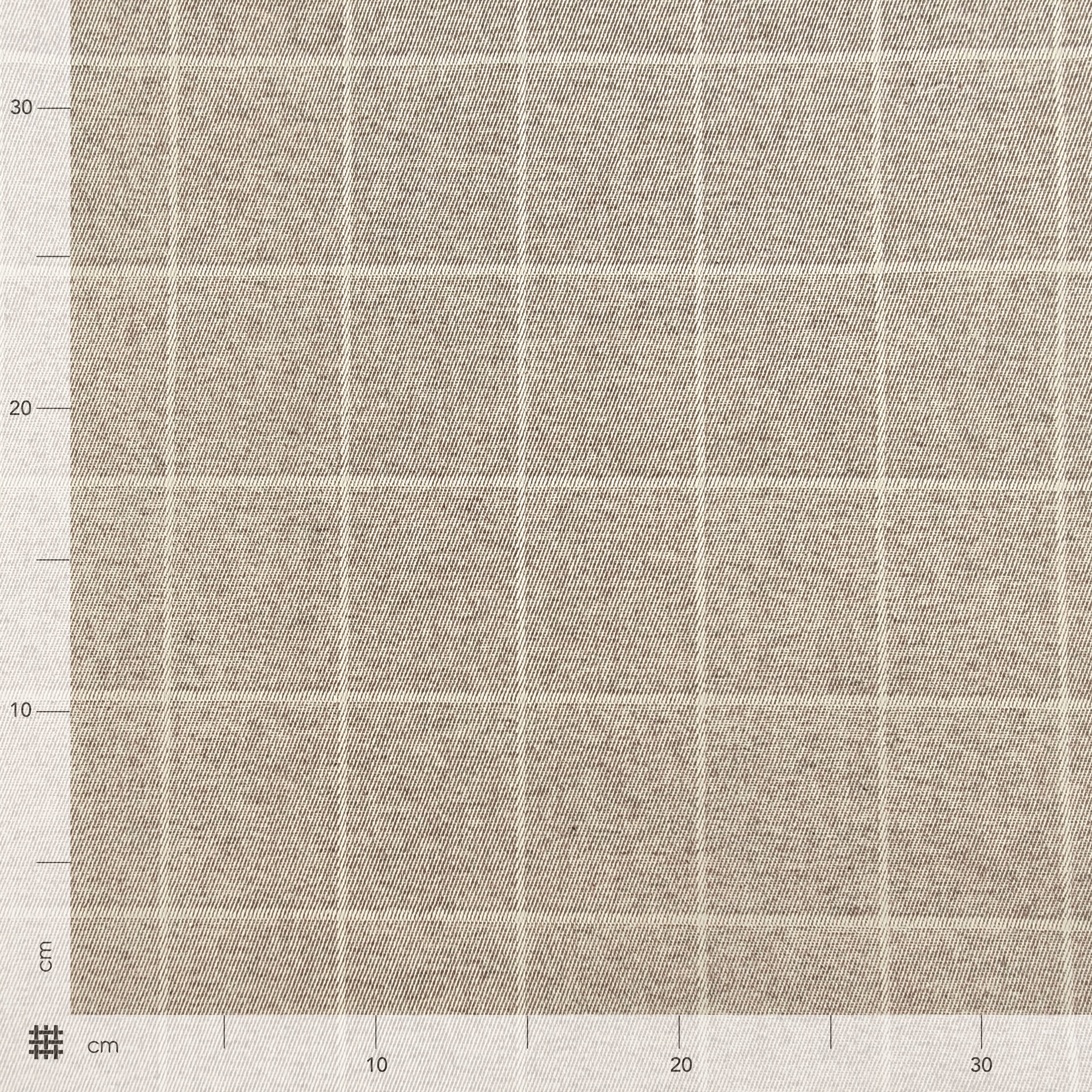 Tessuto per Tovaglia Resinato Cotone Quadri in Beige