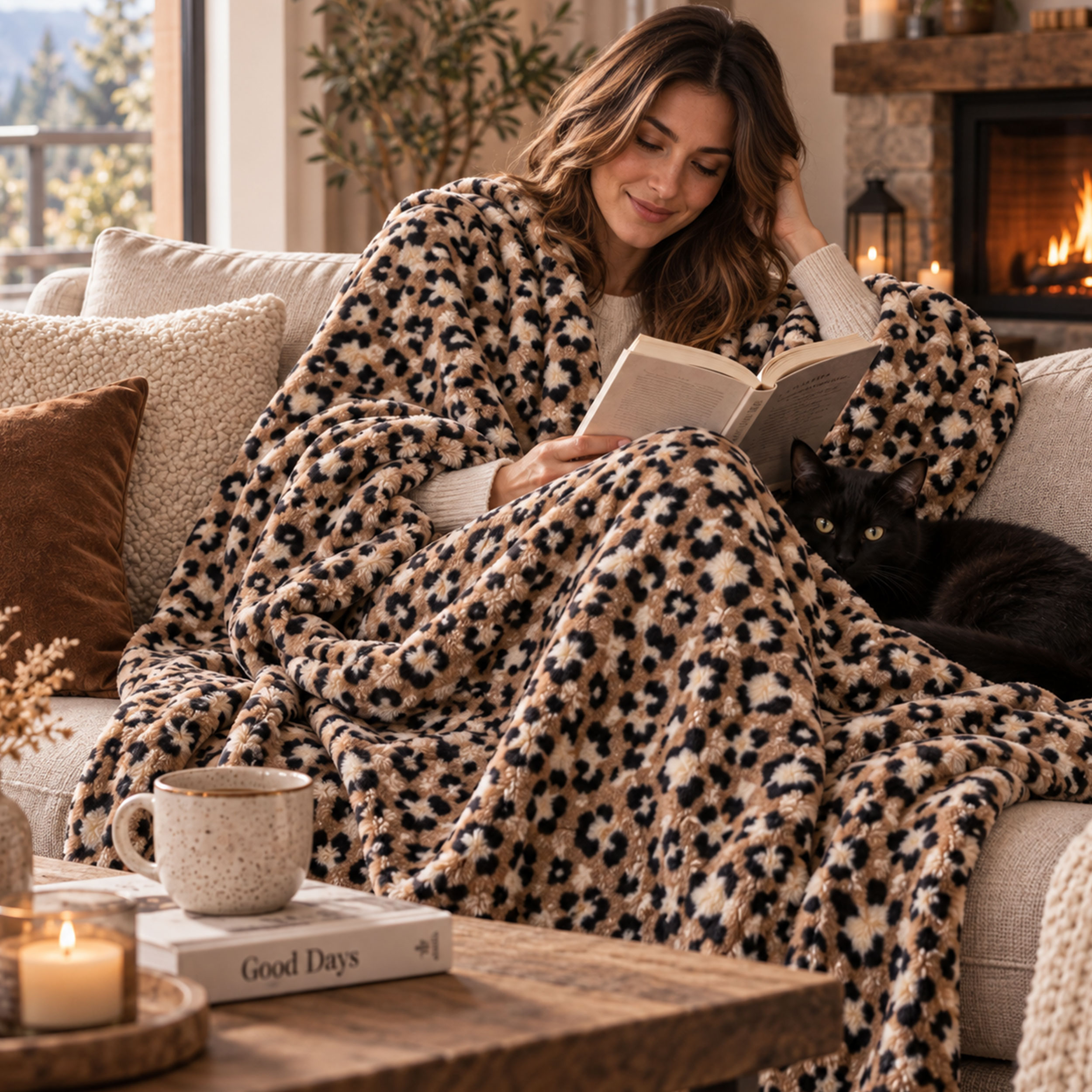 Pile Mano Cachemire Leopardato Marrone Image
