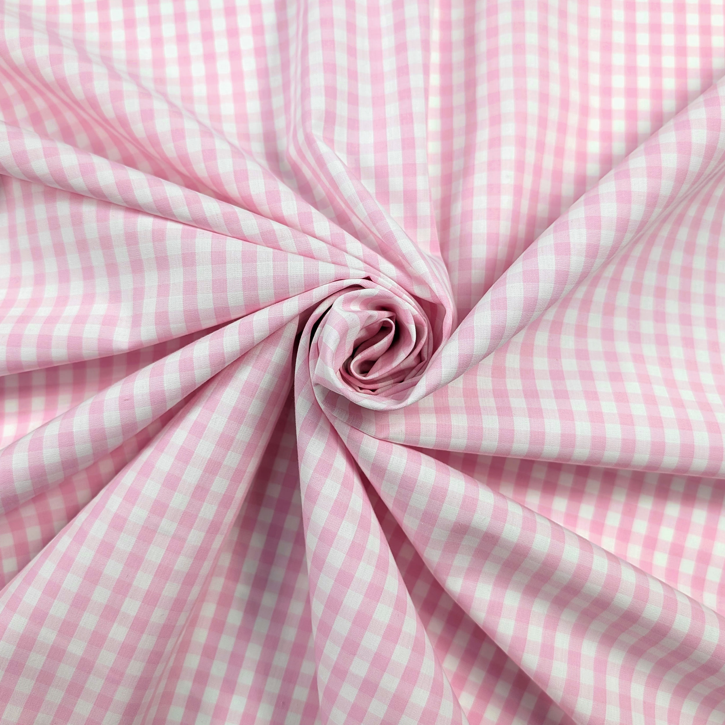 Cotone per Camiceria Quadretti Rosa Image