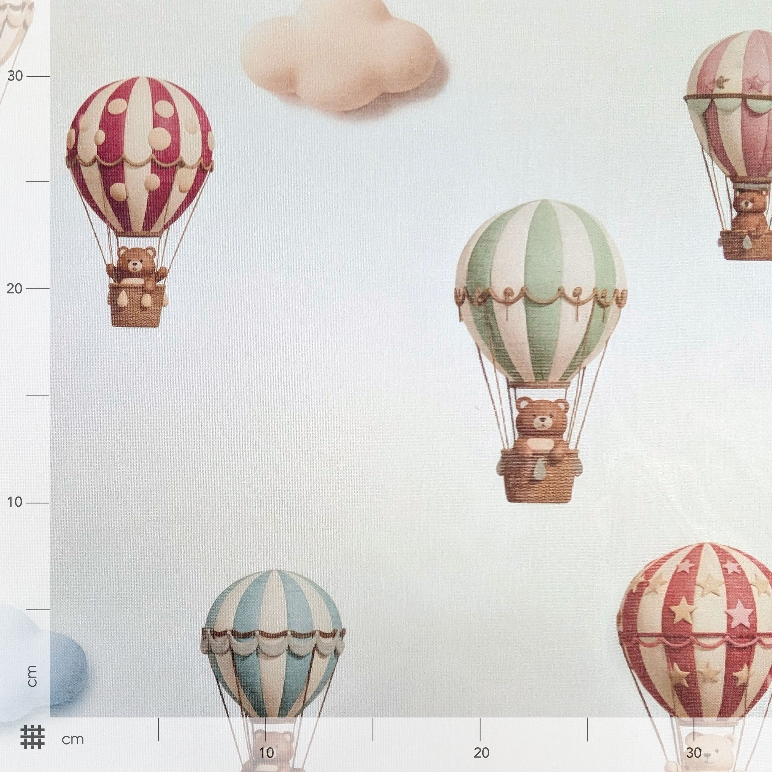 Tessuto Tenda Mongolfiere e Orsetti Image