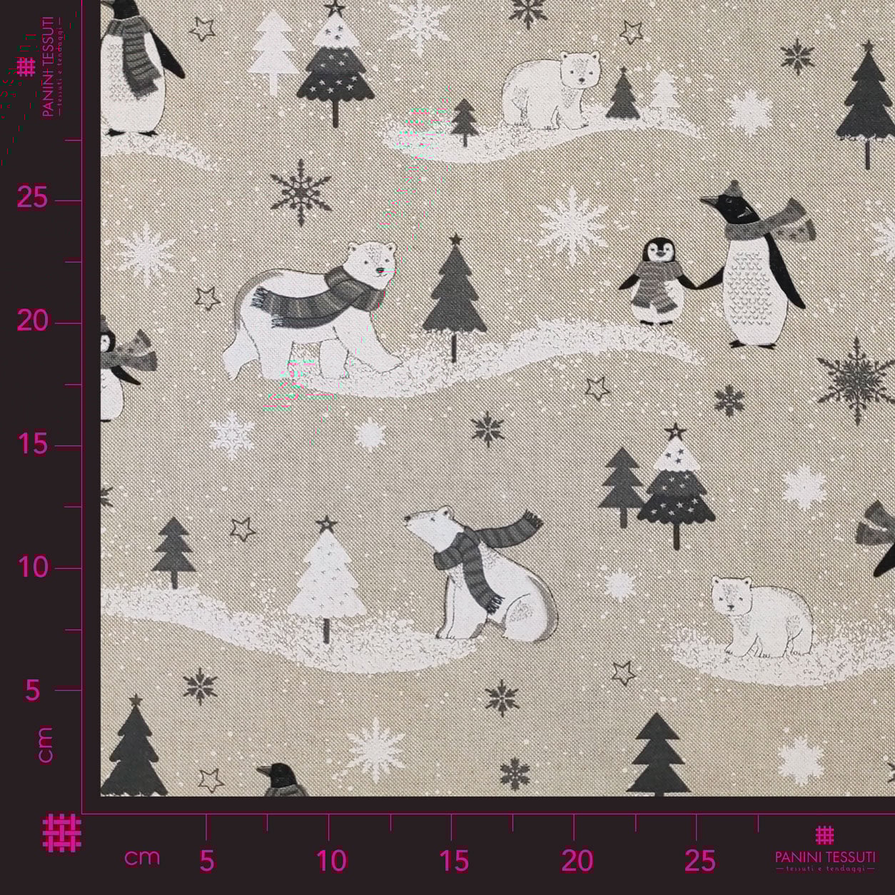 Tessuto Stampato In 100% Cotone Con Motivo Natalizio - Foto 3