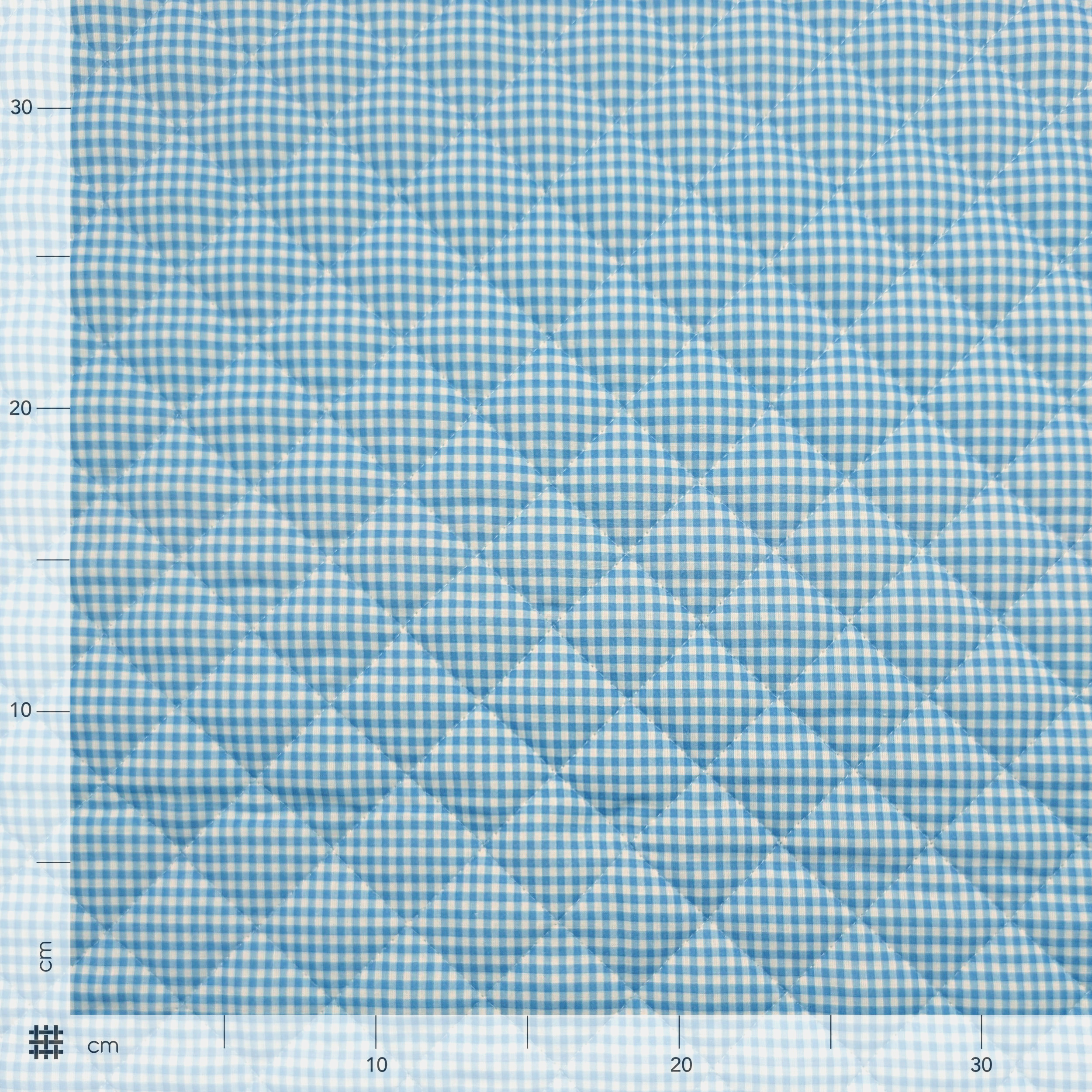 Tessuto Trapuntato Quadretto Azzurro Image
