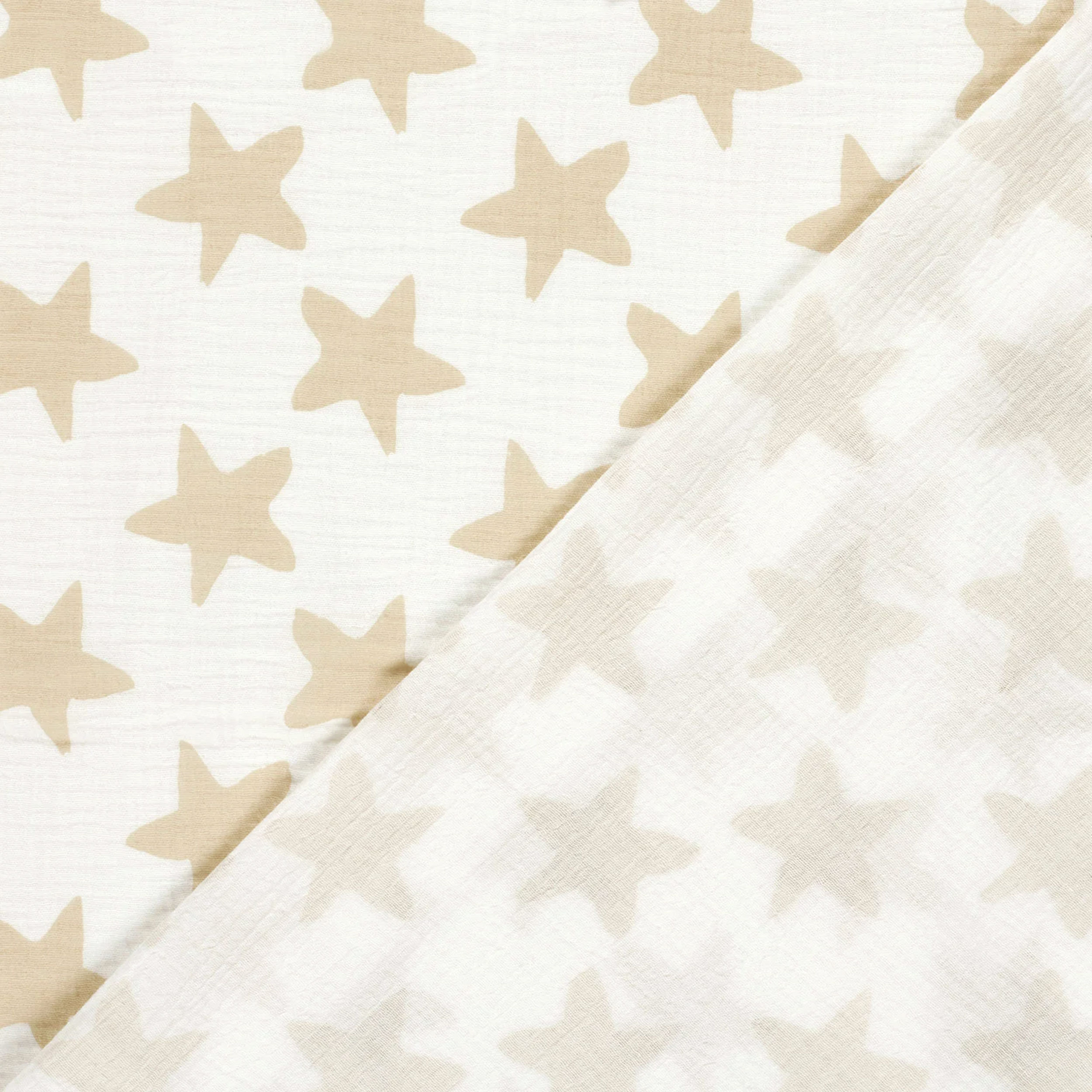 Mussola Cotone Stelline Beige Image