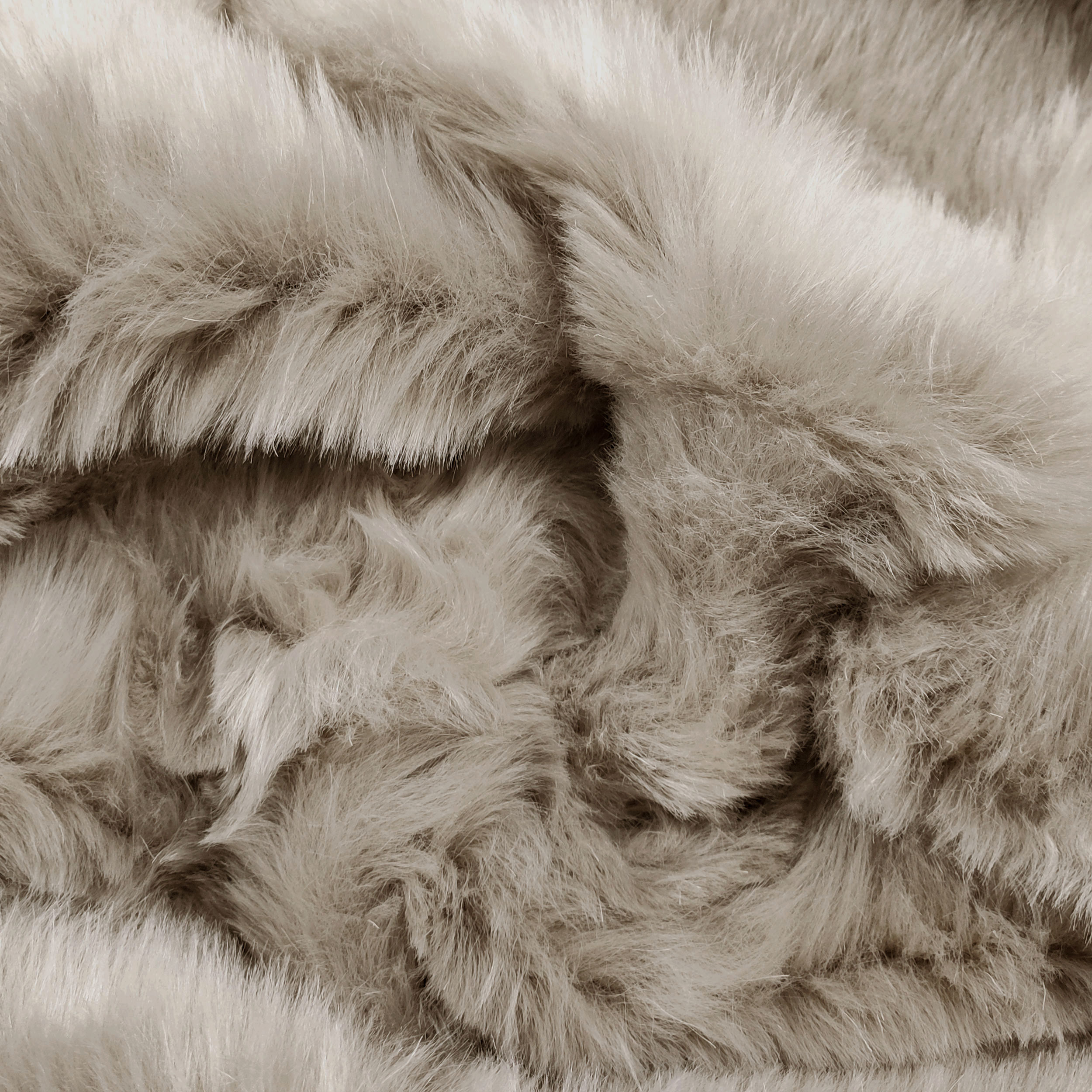 Pelliccia Sintetica Abbigliamento in Tortora Chiaro