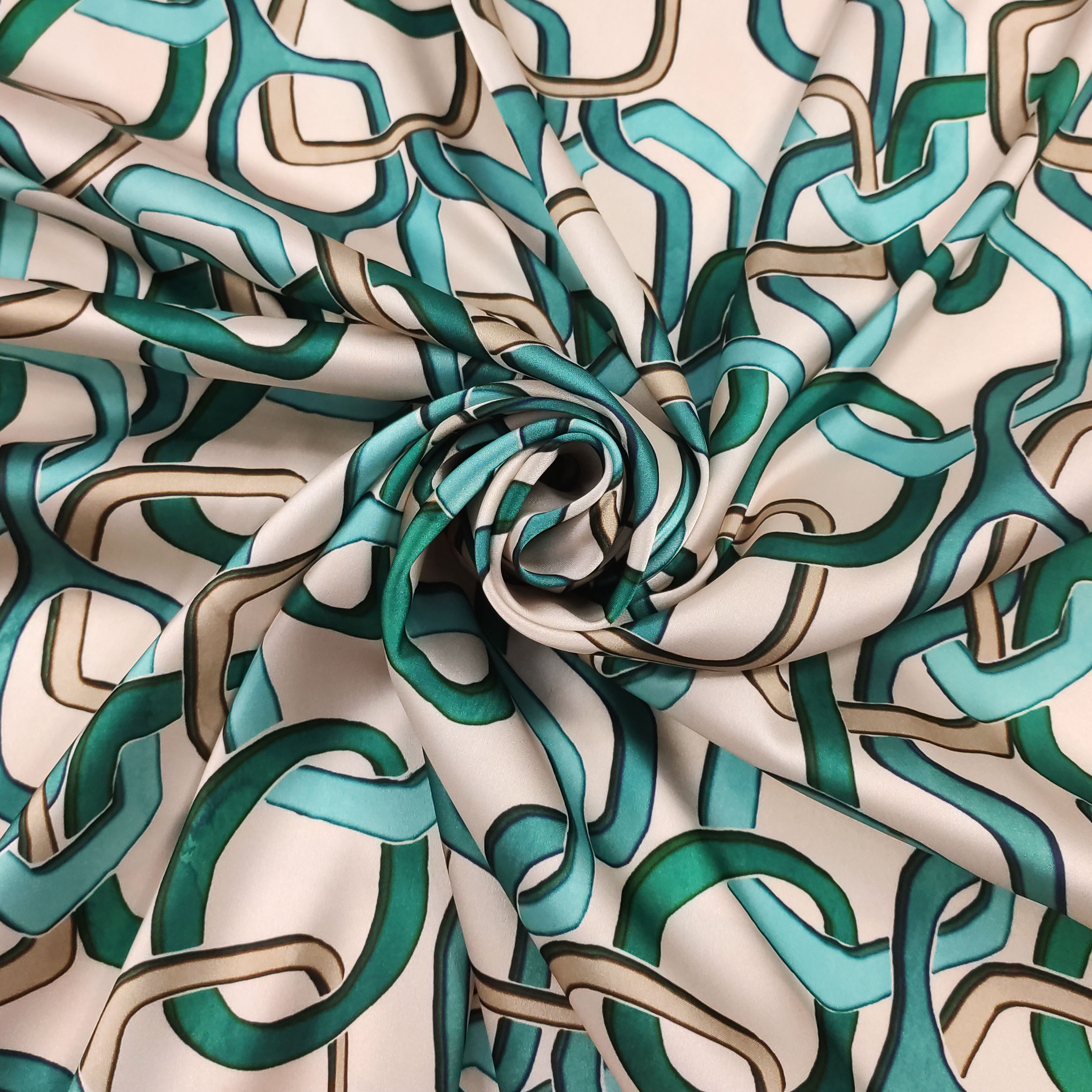 Rasetto Elasticizzato Setato Catene Toni Verde