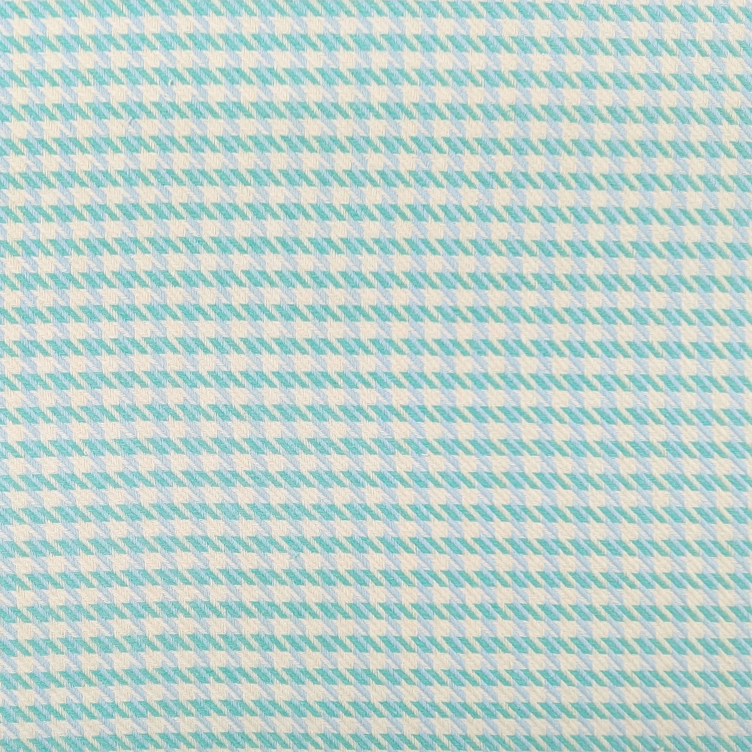 Tessuto Pied de Poule Verde Acqua e Azzurro Image