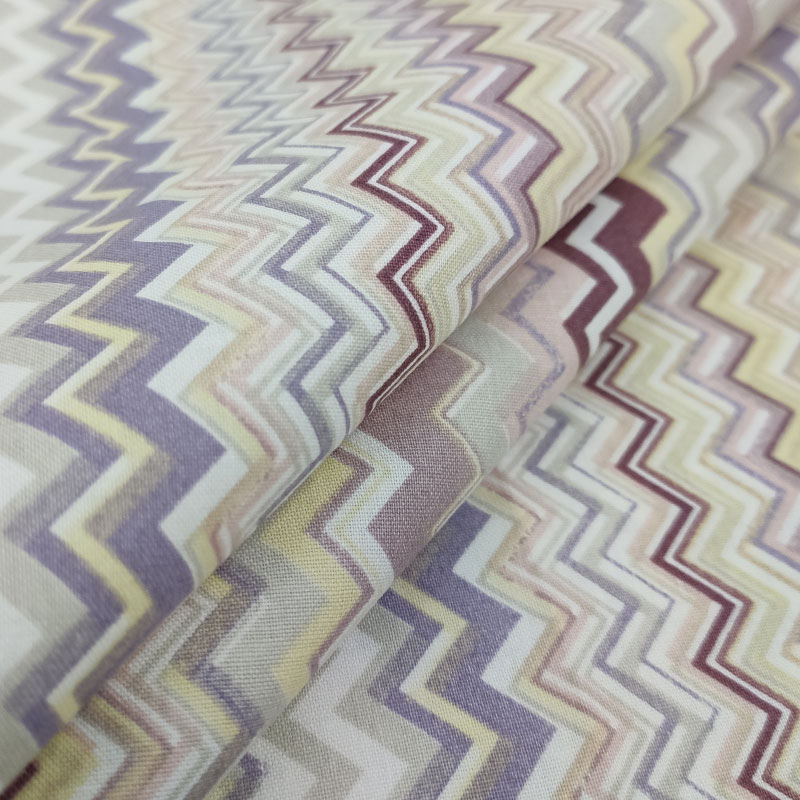 Tessuto di Cotone Zig Zag Multicolor