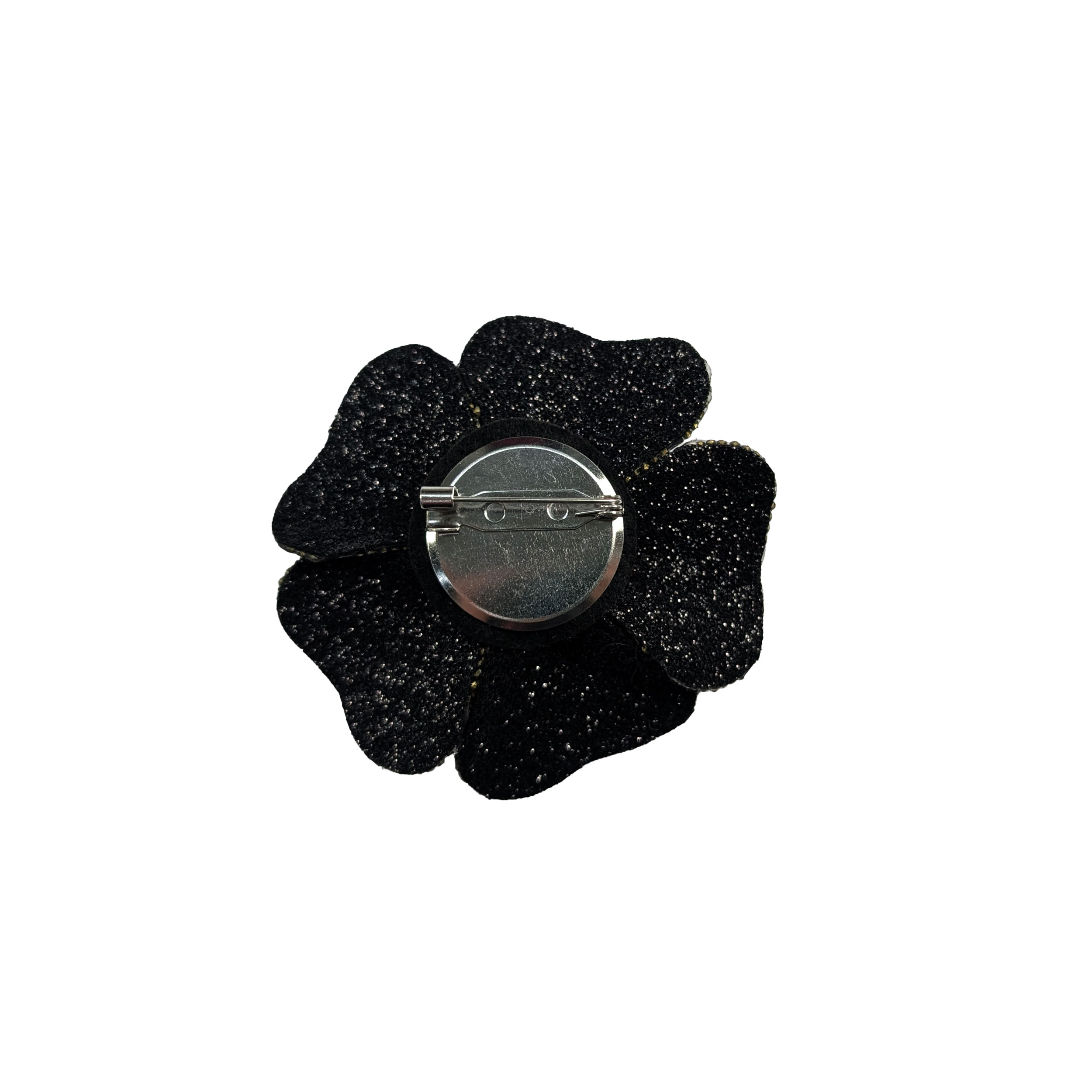 Spilla Rosa Nera con Strass Image