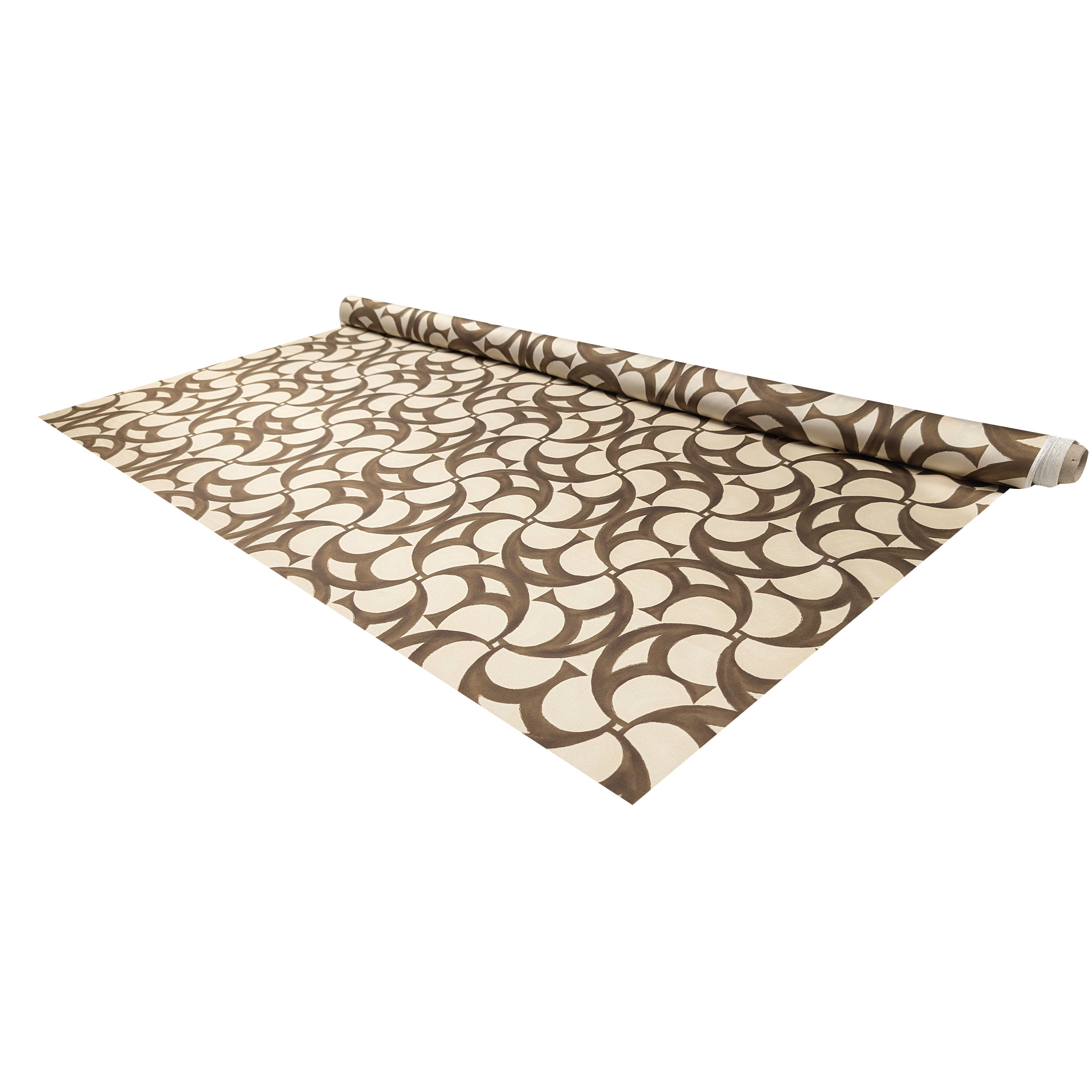 Twill Seta Geometrie Marroni Alta Moda Image