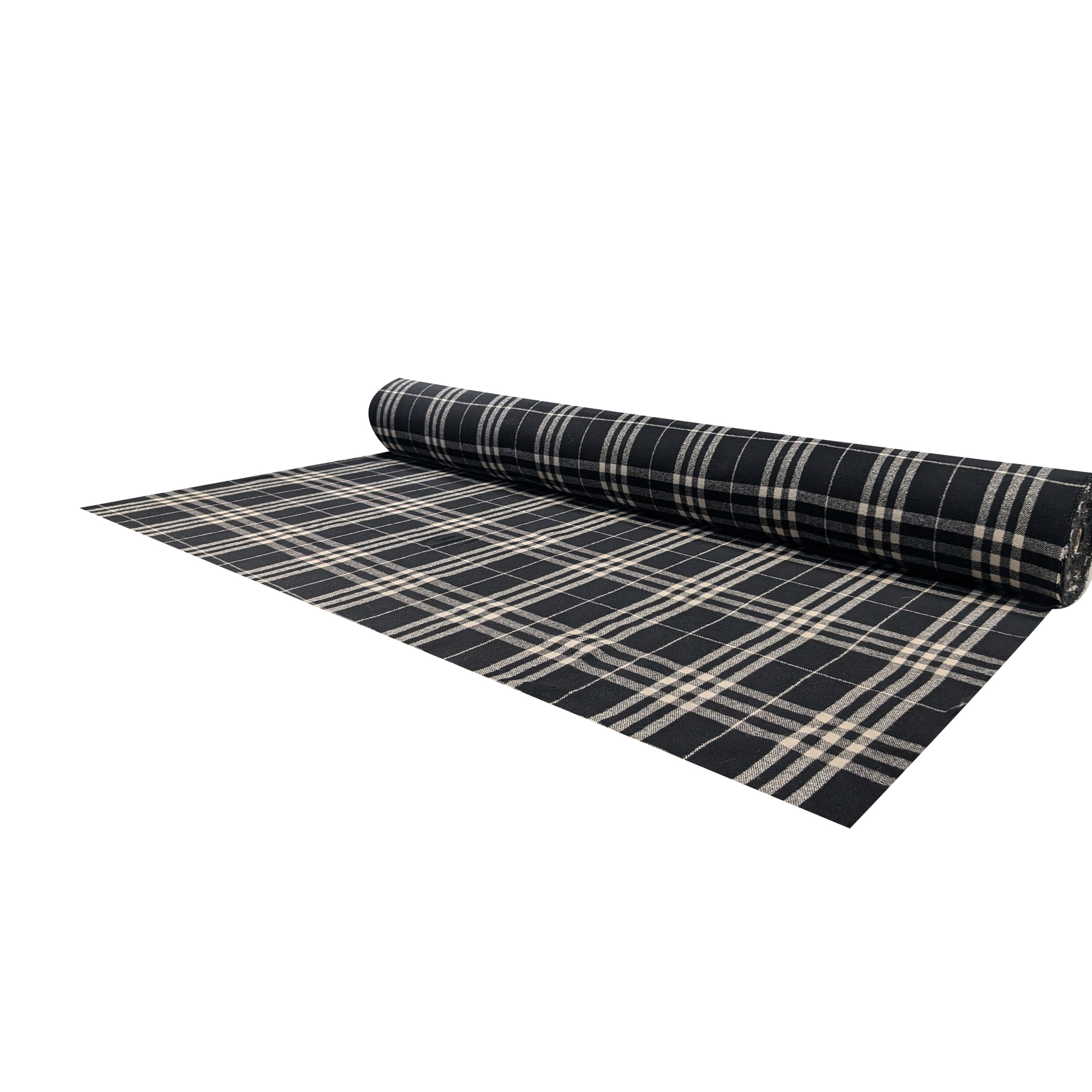Cappotto Lana Cashmere Double Tartan Bianco e Nero Image