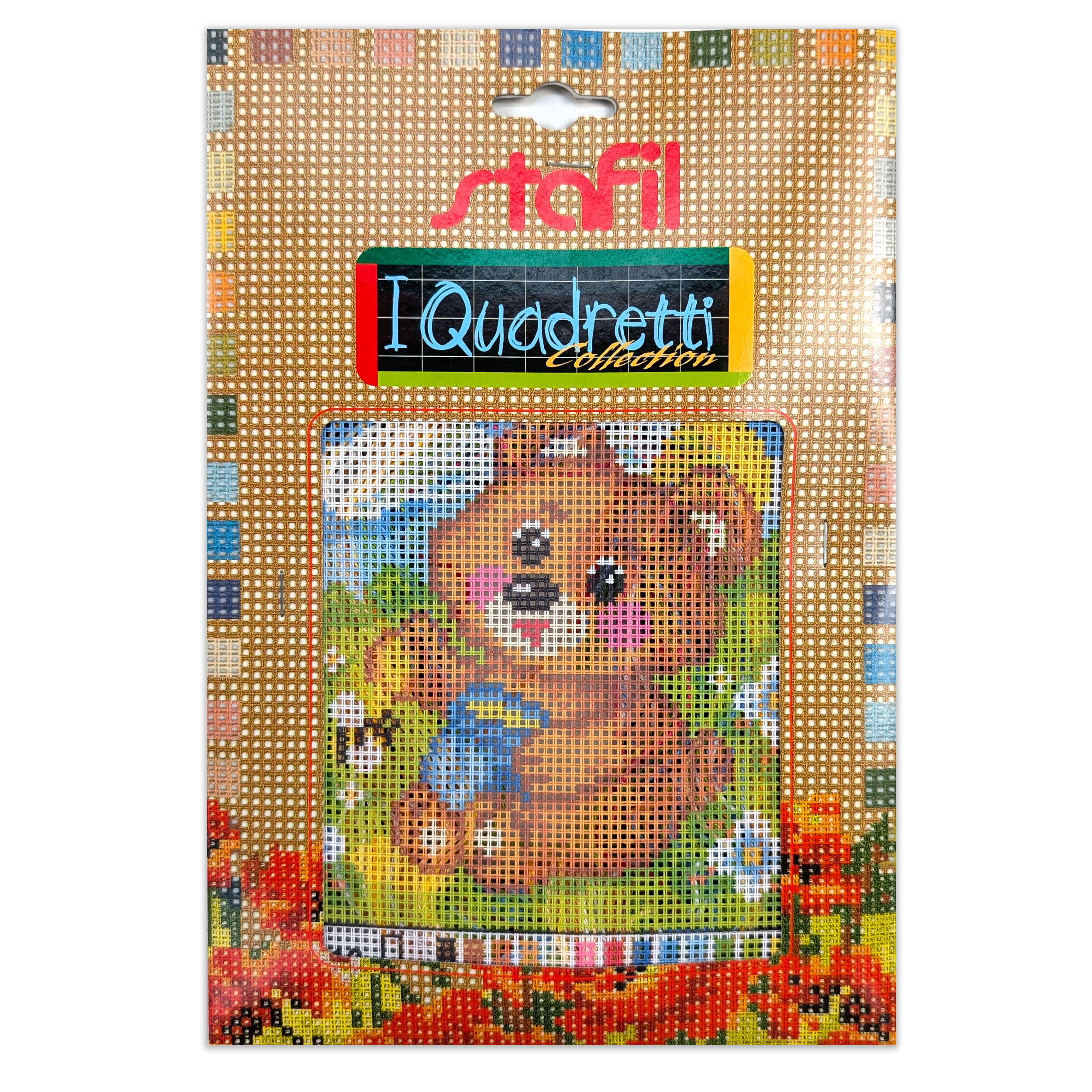 Set Mezzo Punto Croce "i Quadretti" Orso con Miele Image