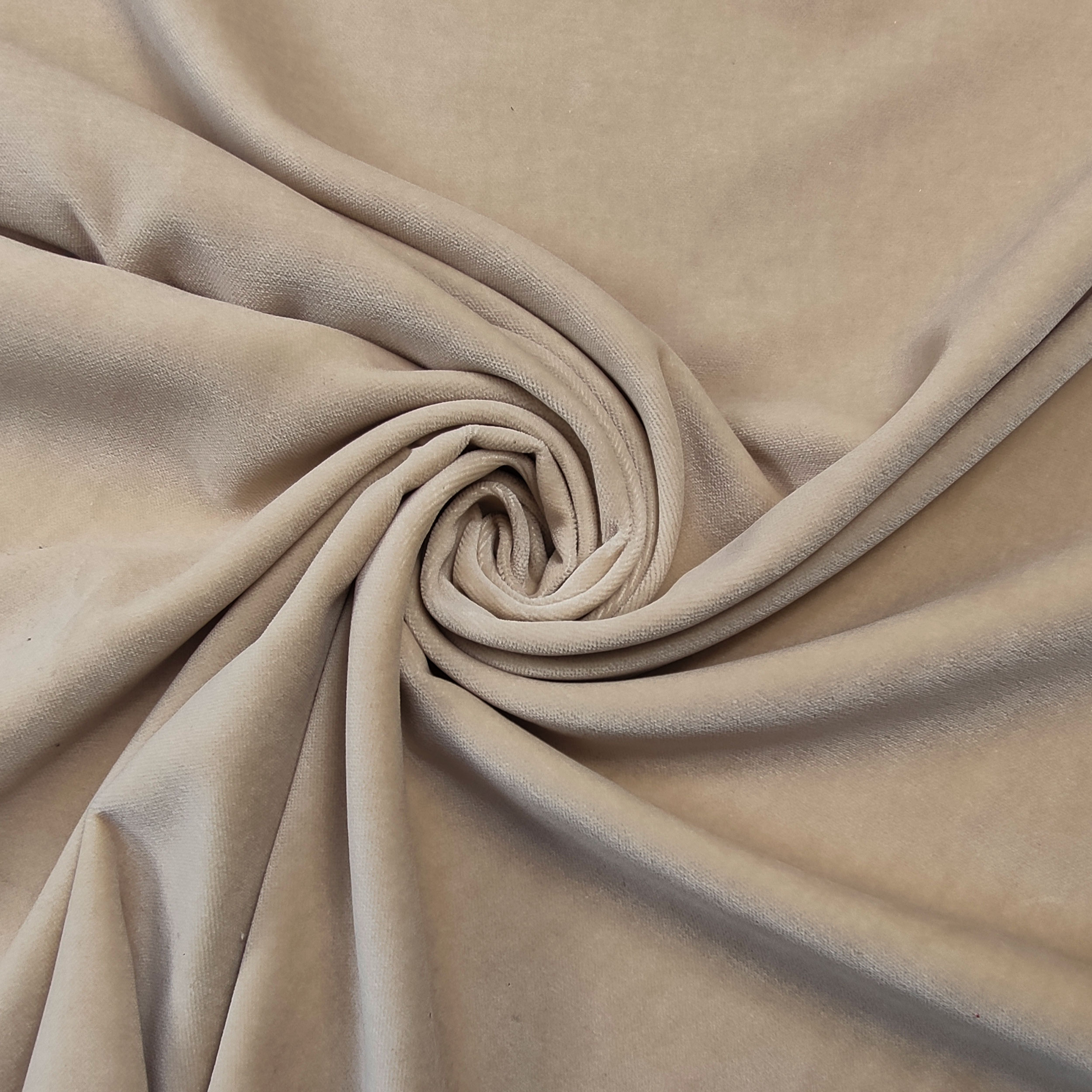 Velluto di Cotone Tinta Unita Beige