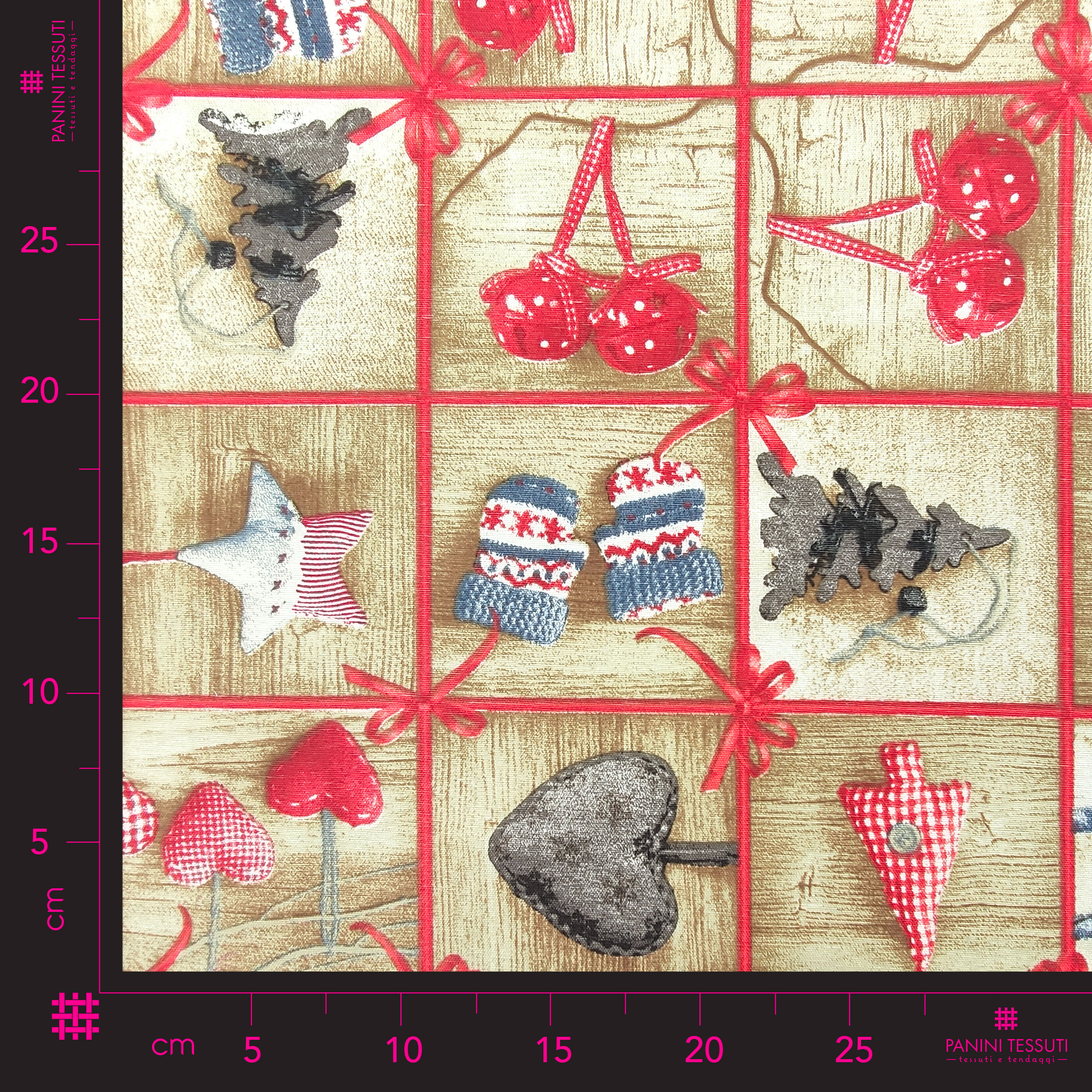 Tessuto Arredo Natalizio con Decorazioni Shabby Image
