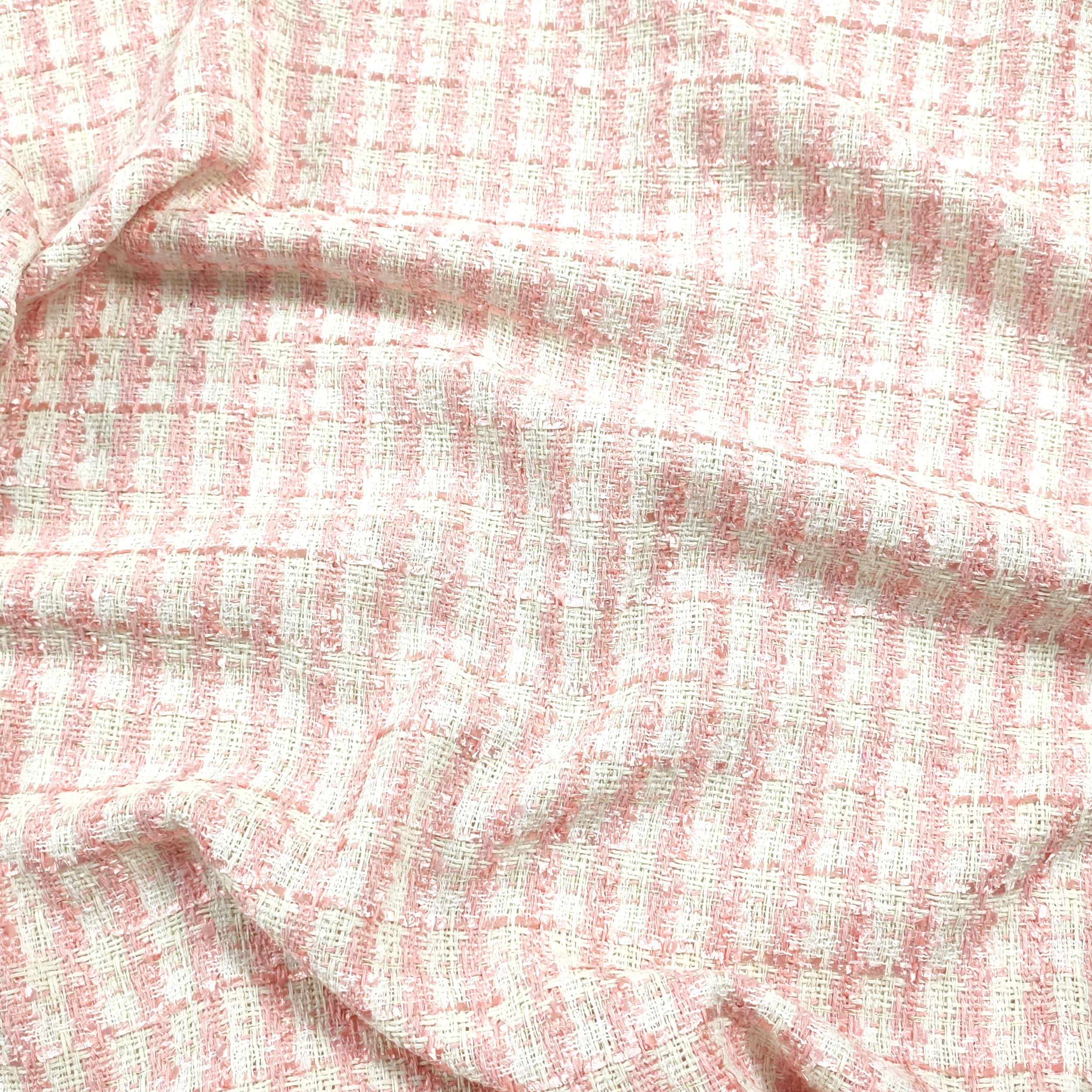 Tweed Alta Moda Rosa Bianco Lurex