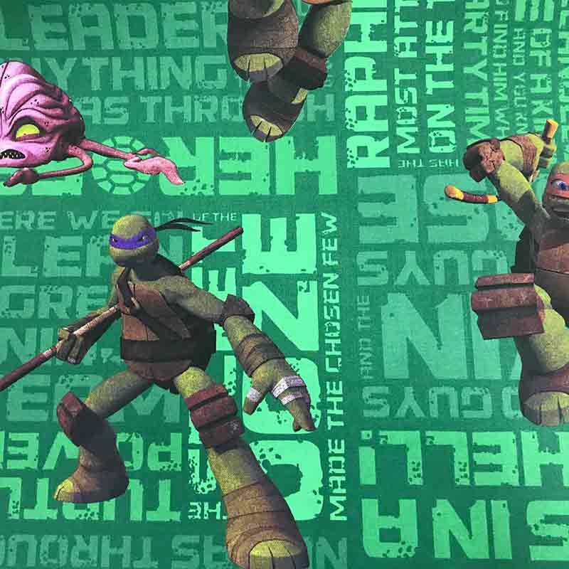 Tessuto Cotone Tartarughe Ninja Disteso