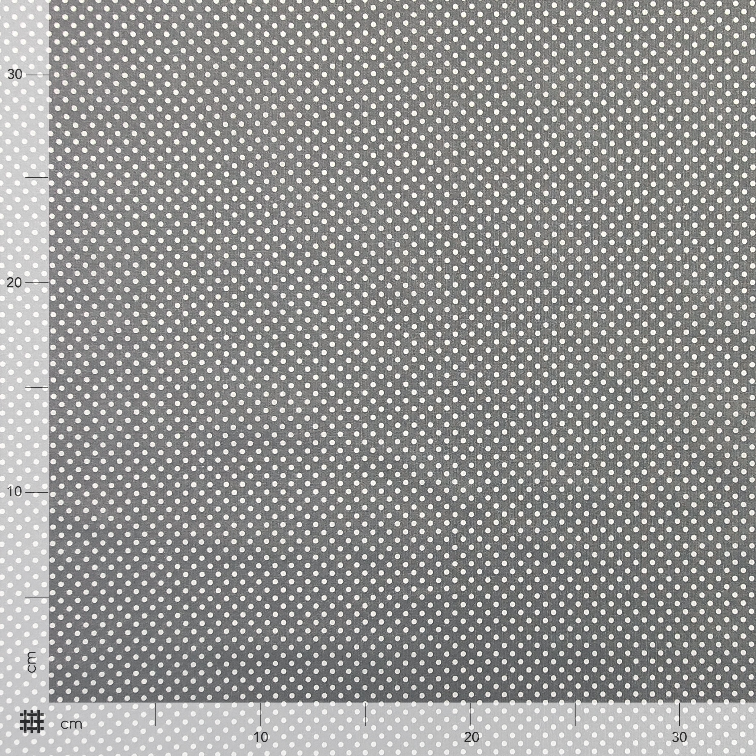 Tessuto Cotone Grigio Pois Bianchi Image