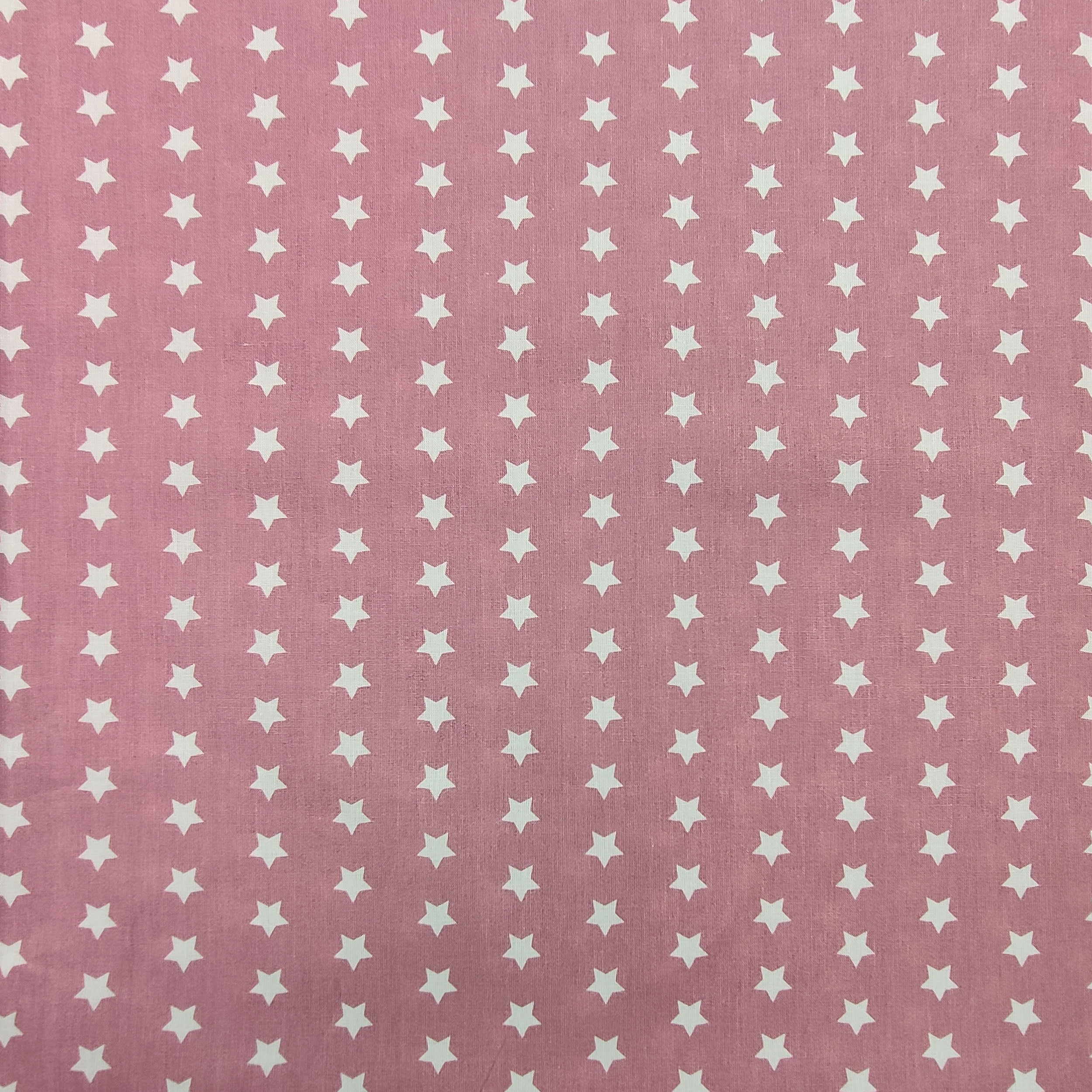 Cotone Stelle Bianche Sfondo Rosa Antico Image