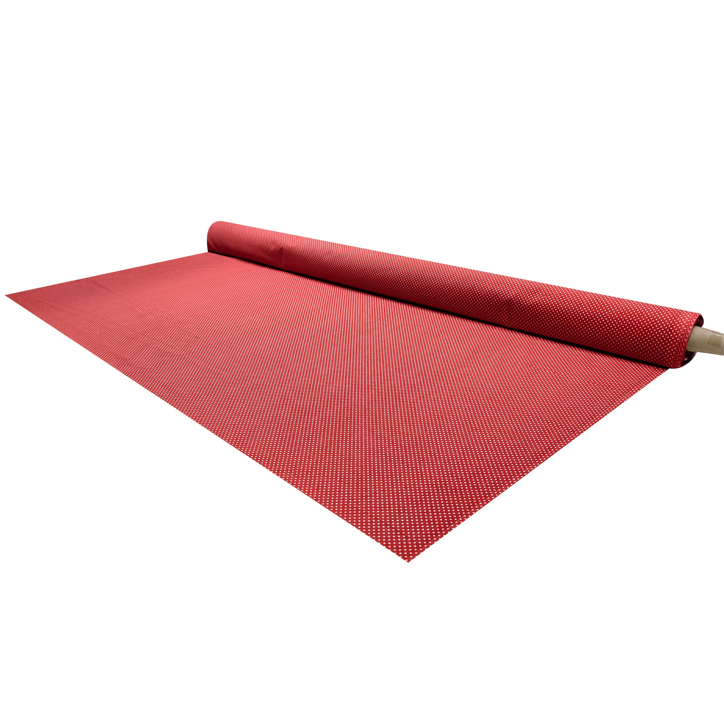 Tessuto Cotone Rosso Pois Bianchi Image