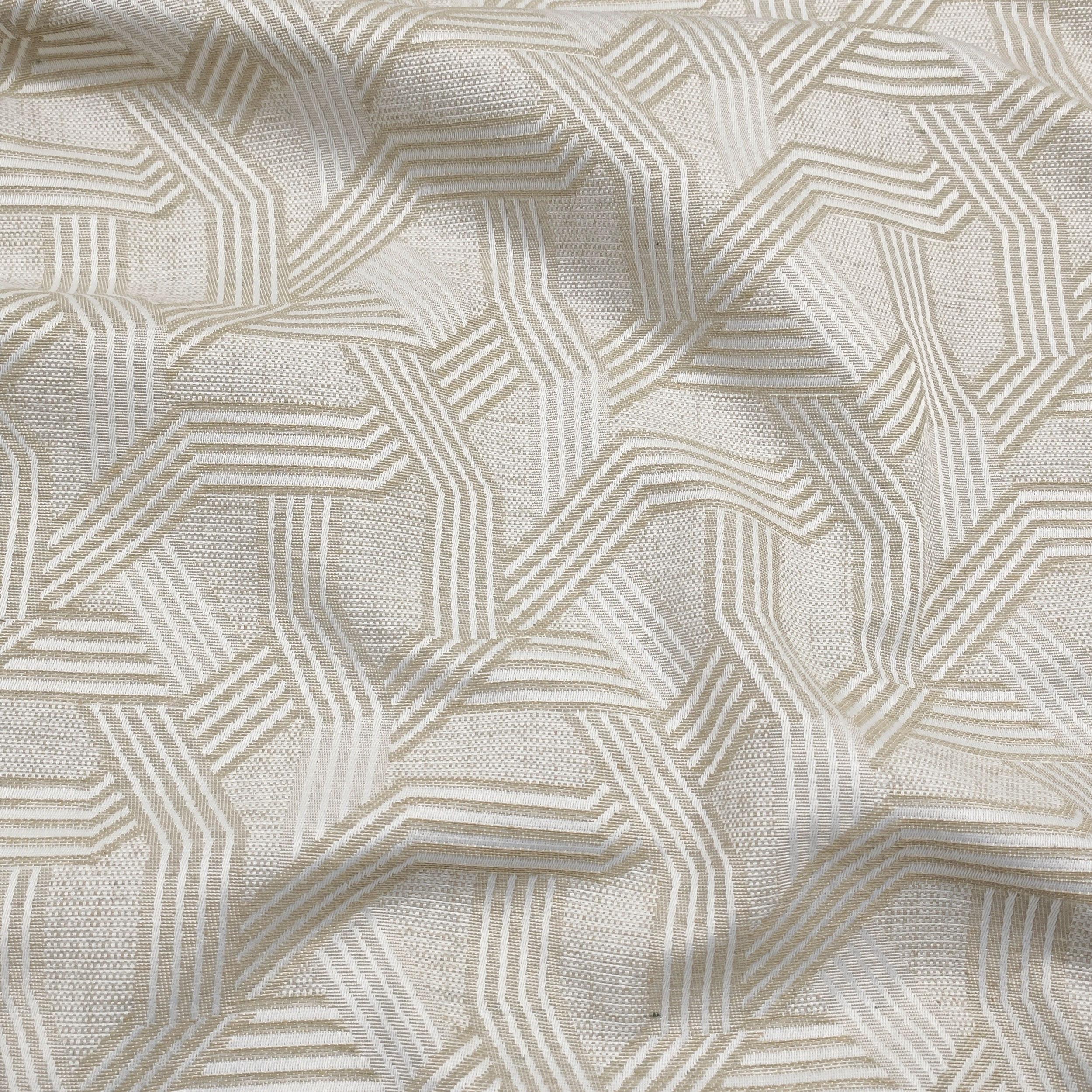 Tessuto Jacquard Geometria Toni Beige