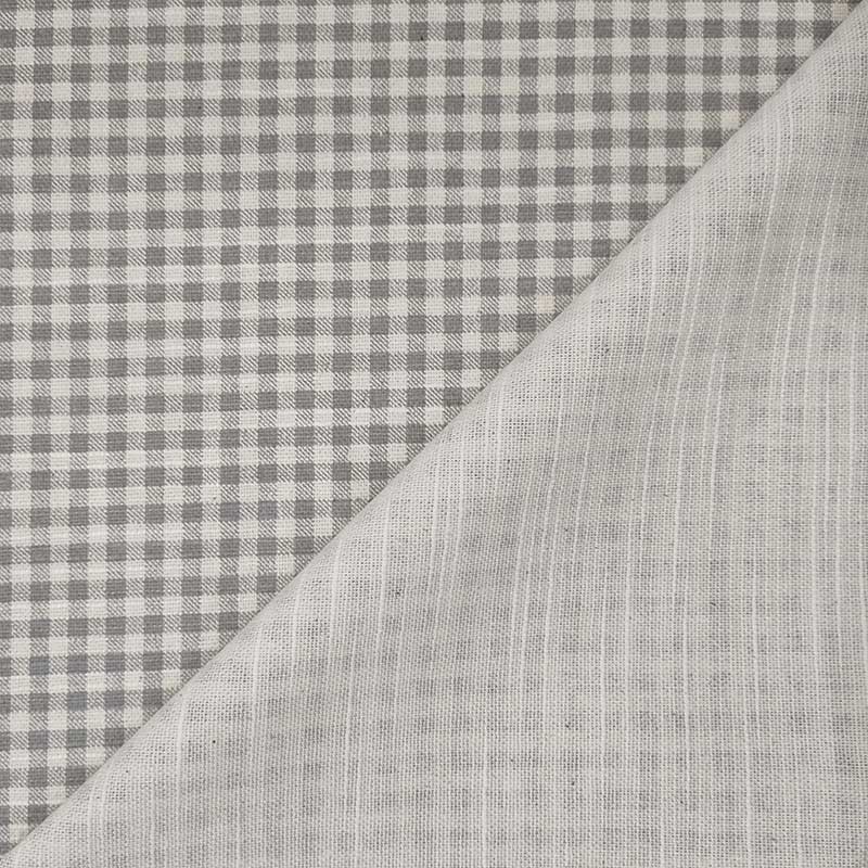Tessuto cotone quadretto grigio